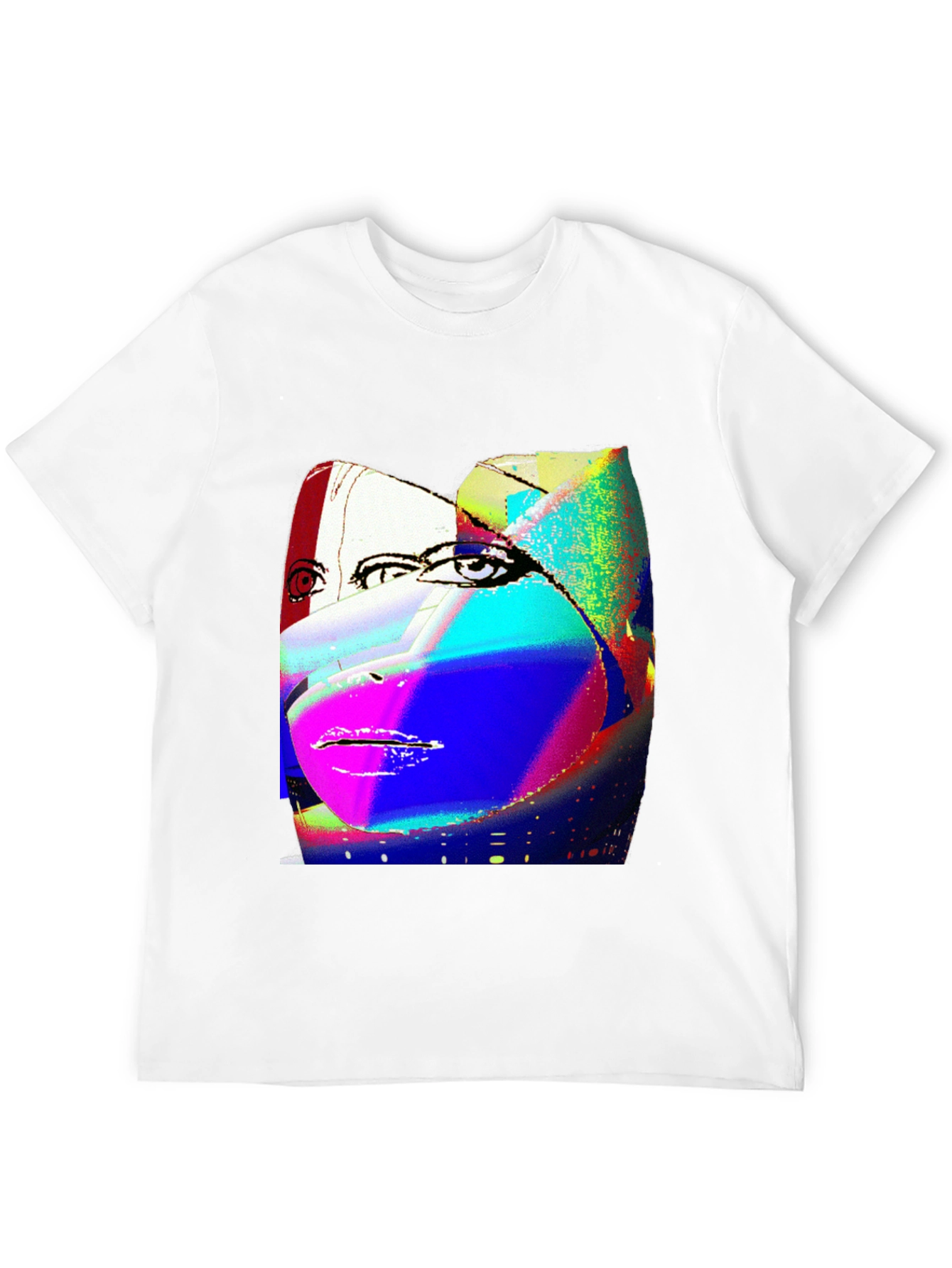 Black Abstract Face Graphic Black Tee view 12