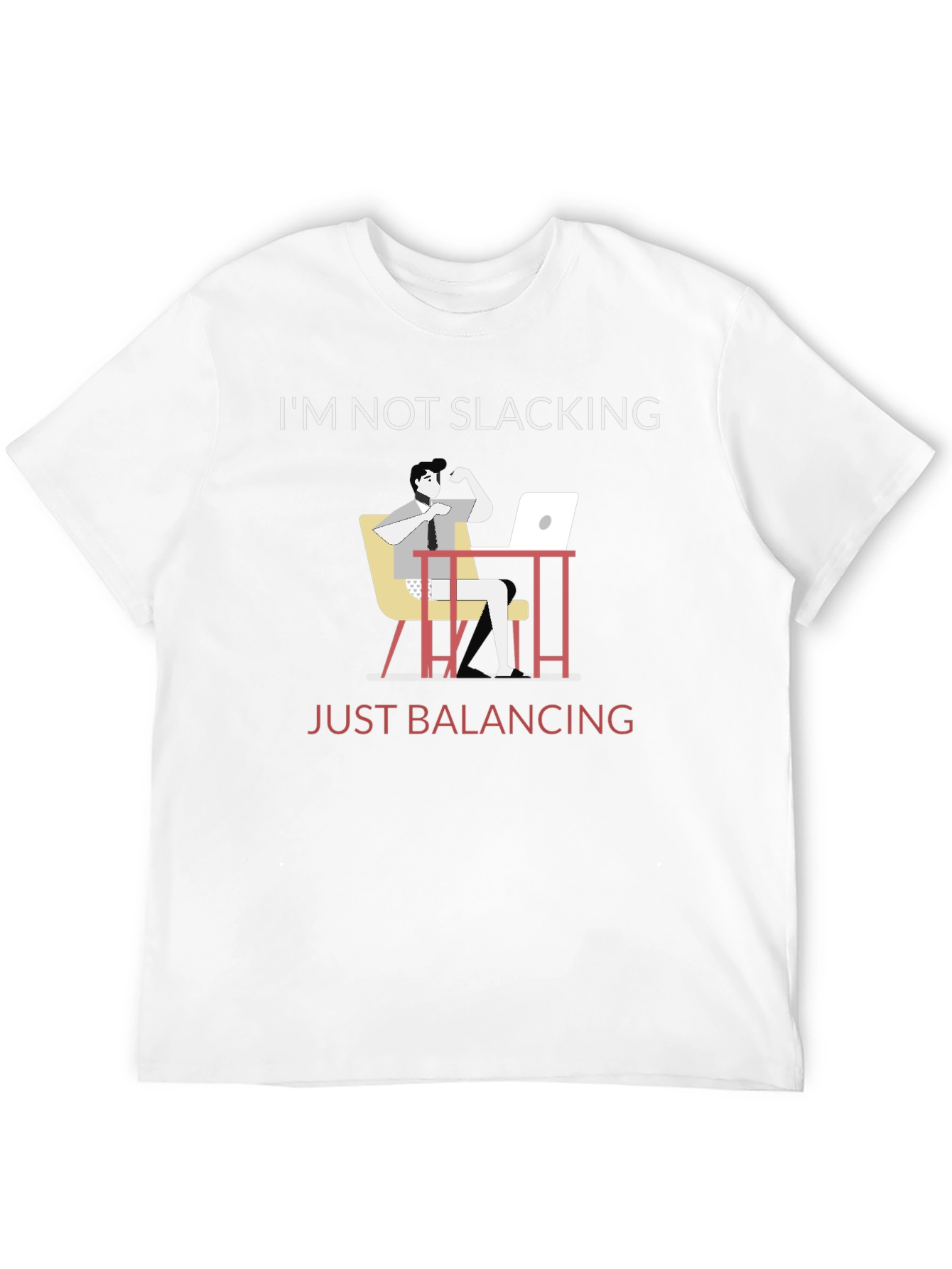 Black Funny Balancing Act T-Shirt: Work From Home Humor view 12
