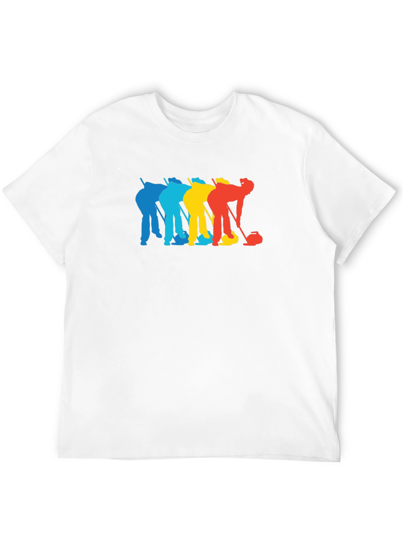 Black Colorful Curling T-Shirt, Sports Tee, Novelty Shirt view 12