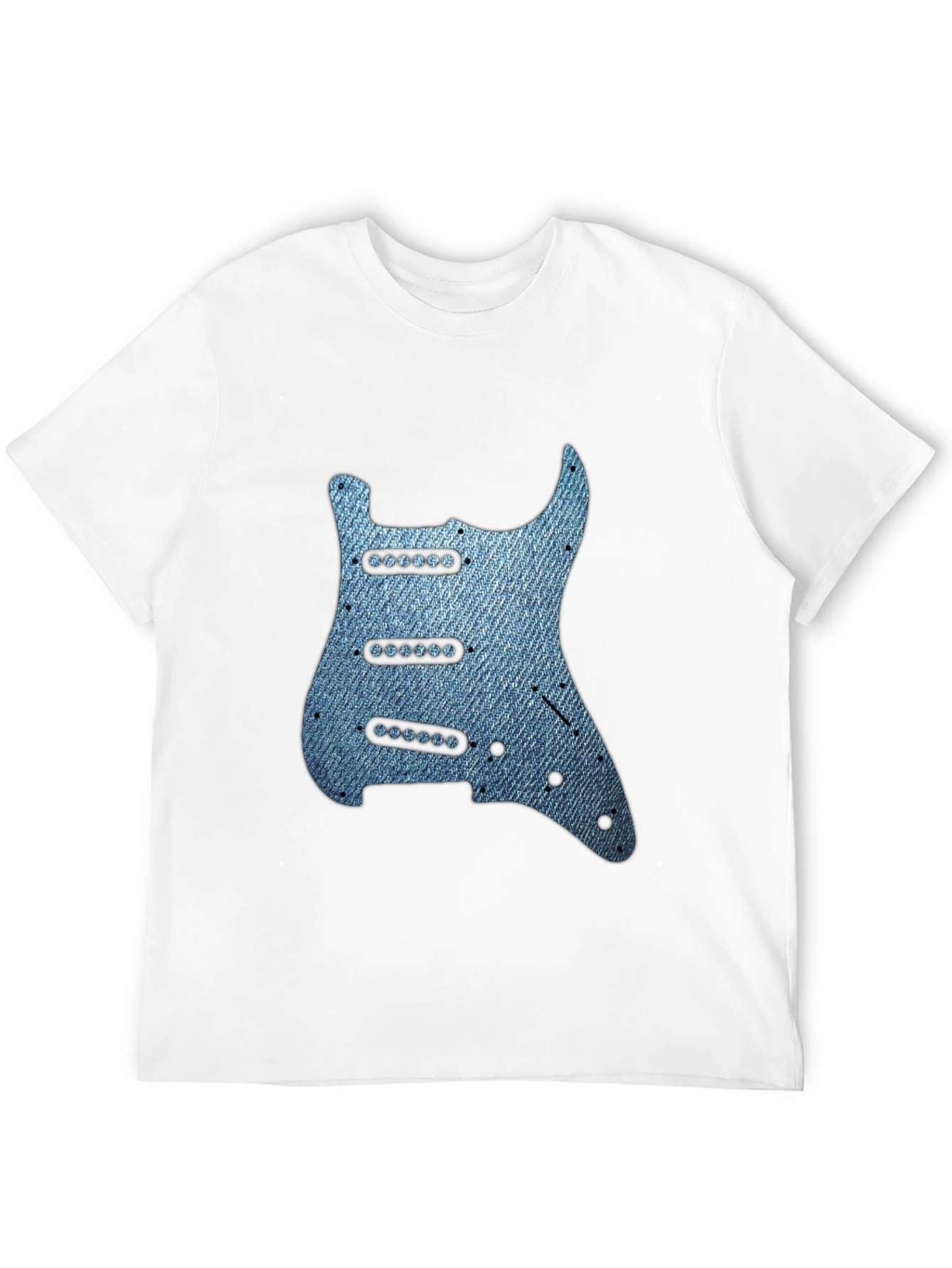 Black Guitar Pickguard Denim T-Shirt view 12