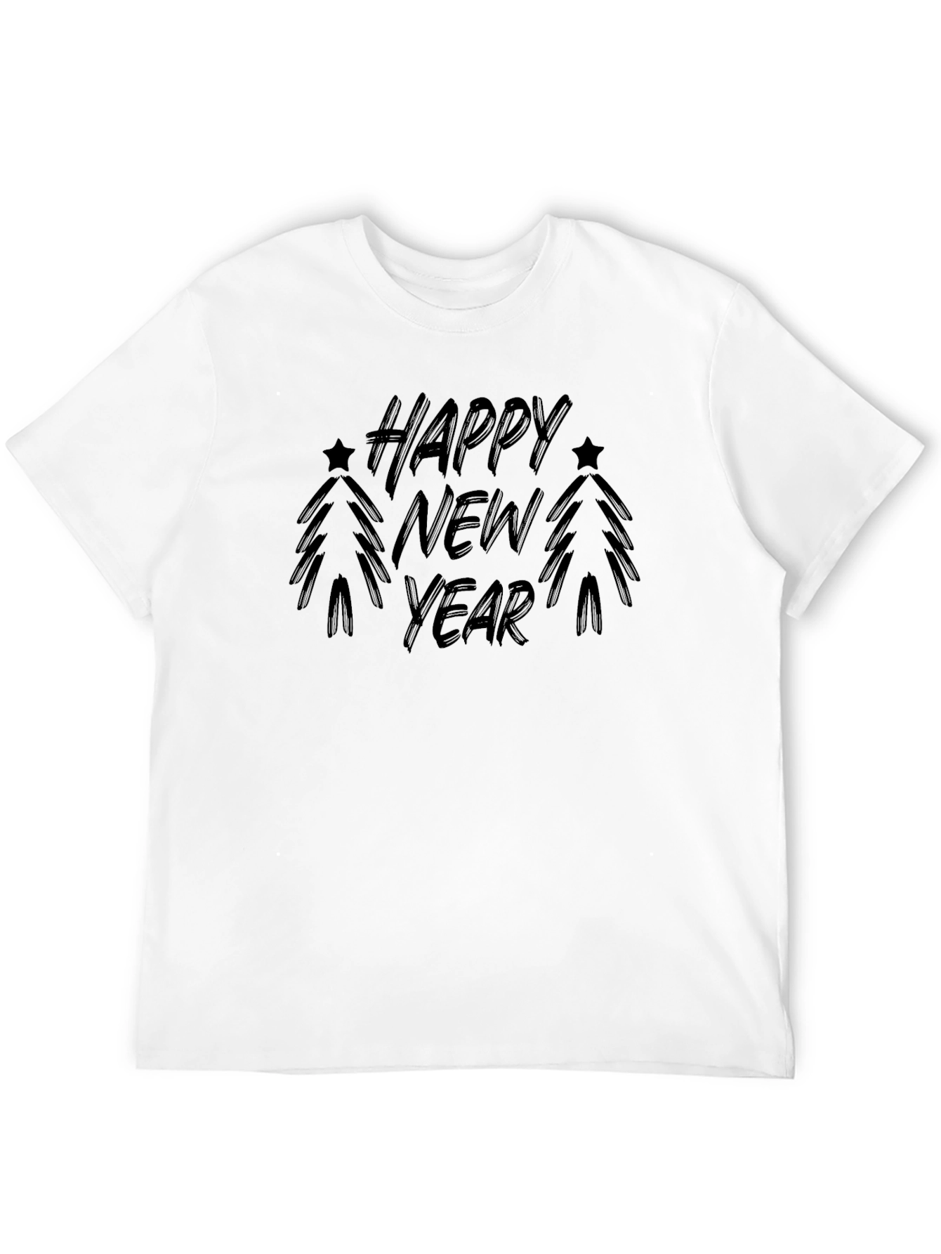 Black Happy New Year Black T-Shirt Festive Holiday Tee view 12