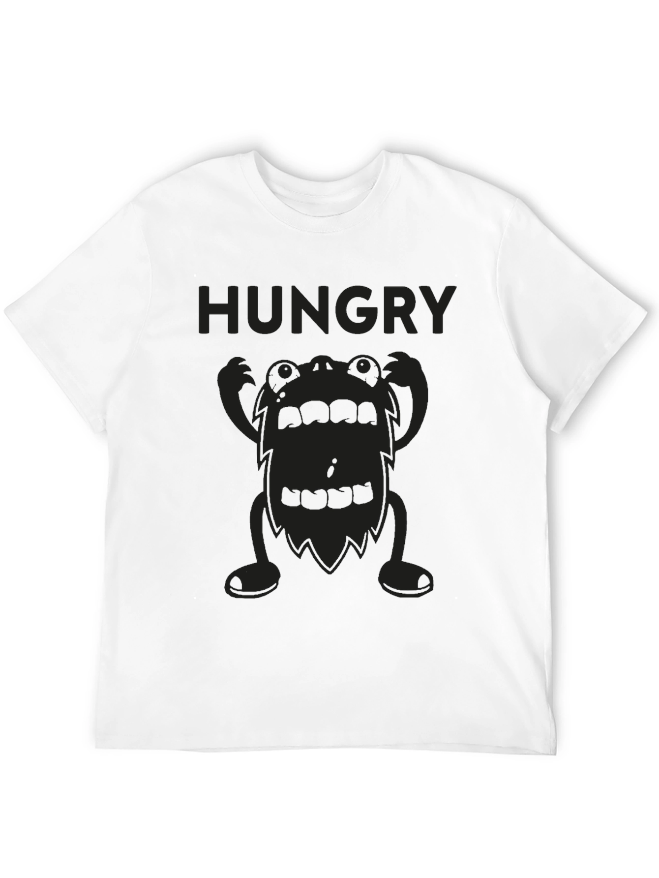 Black Hungry Monster Graphic Black T-Shirt view 12