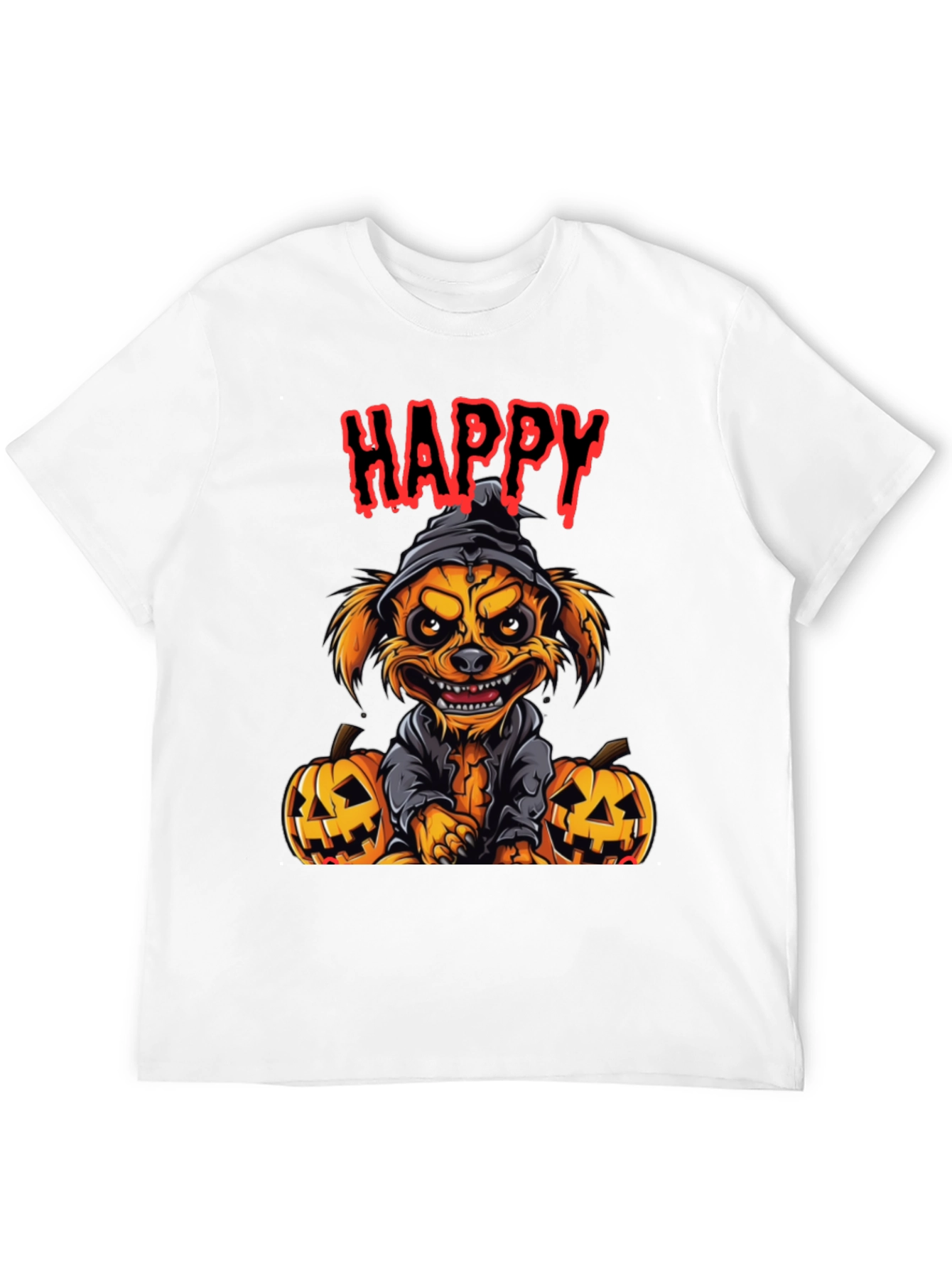 Black Happy Halloween Dog T-Shirt view 12