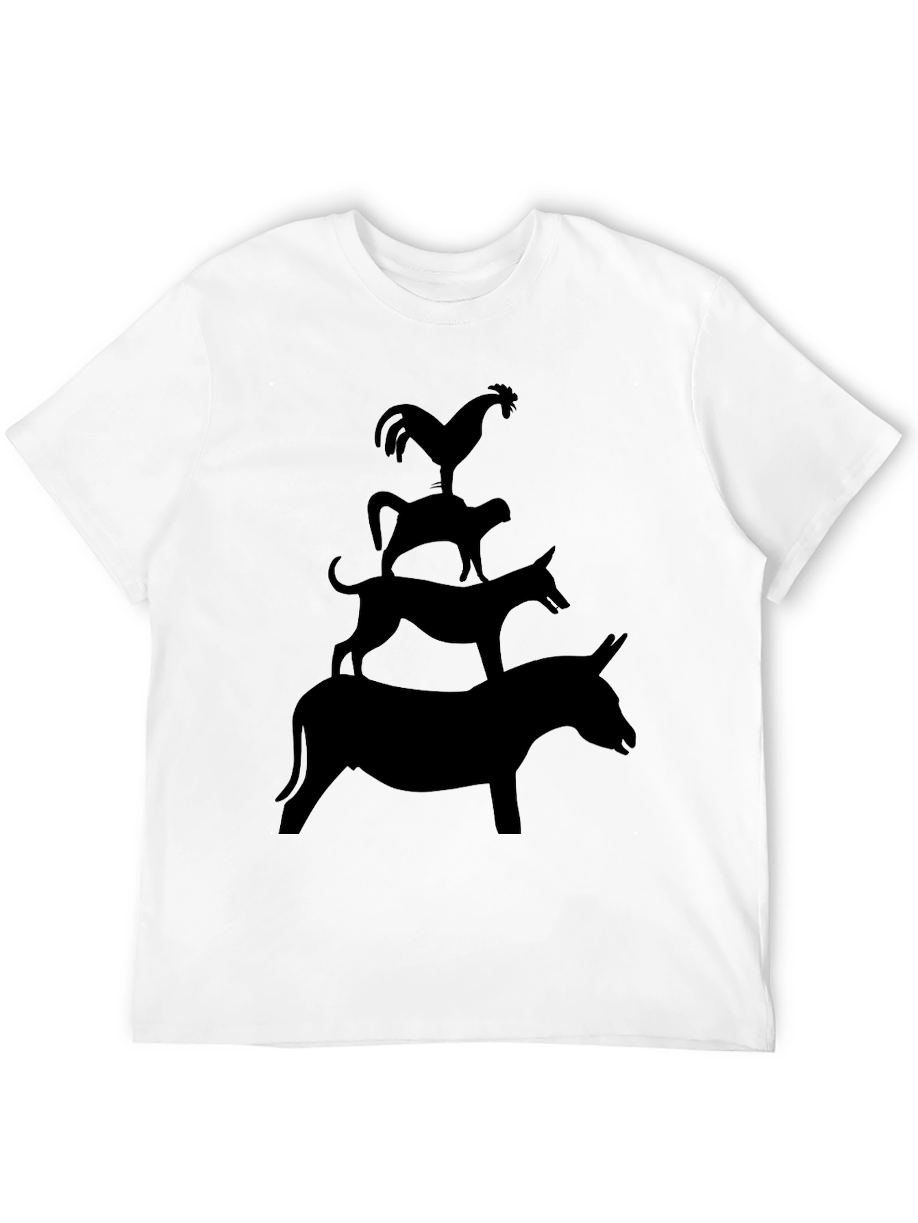 Black Stacked Animal Silhouette Graphic Tee view 12
