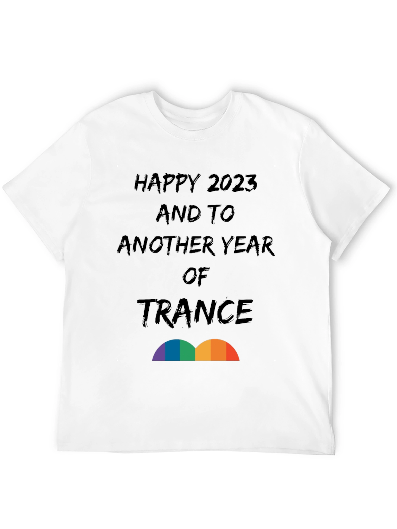 Black Happy 2023 Trance T-Shirt - New Year Celebration Tee view 12