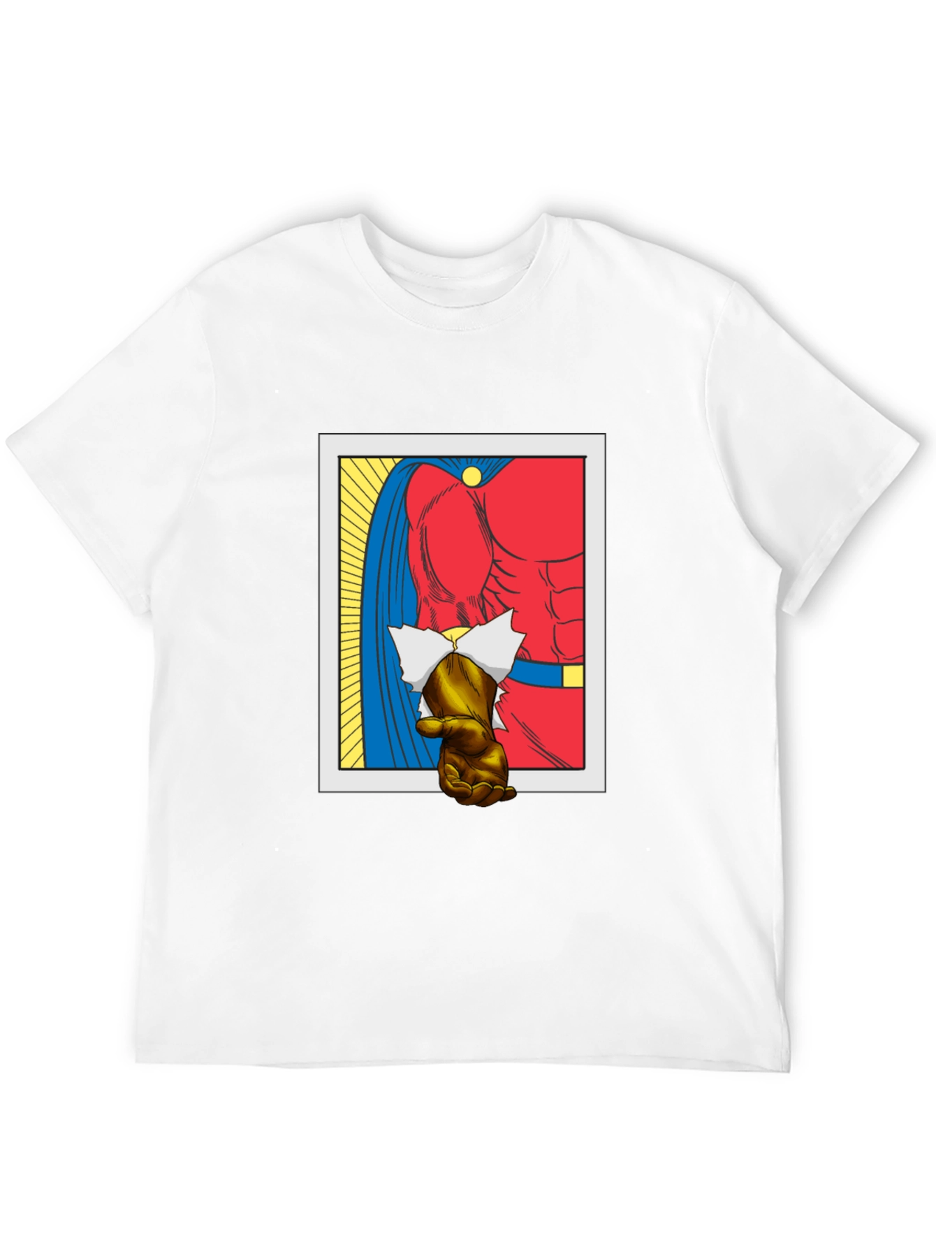 Black Superhero Chest Comic Graphic T-Shirt view 12