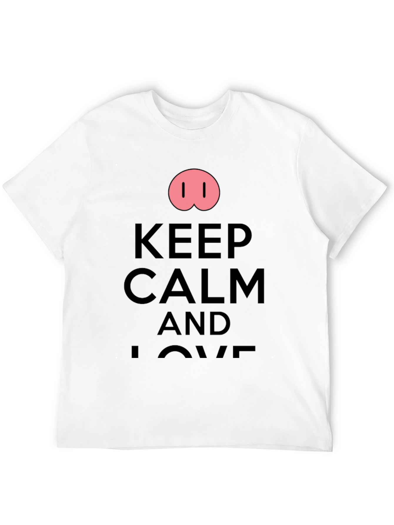 Black Keep Calm and Love Pigs T-Shirt view 12