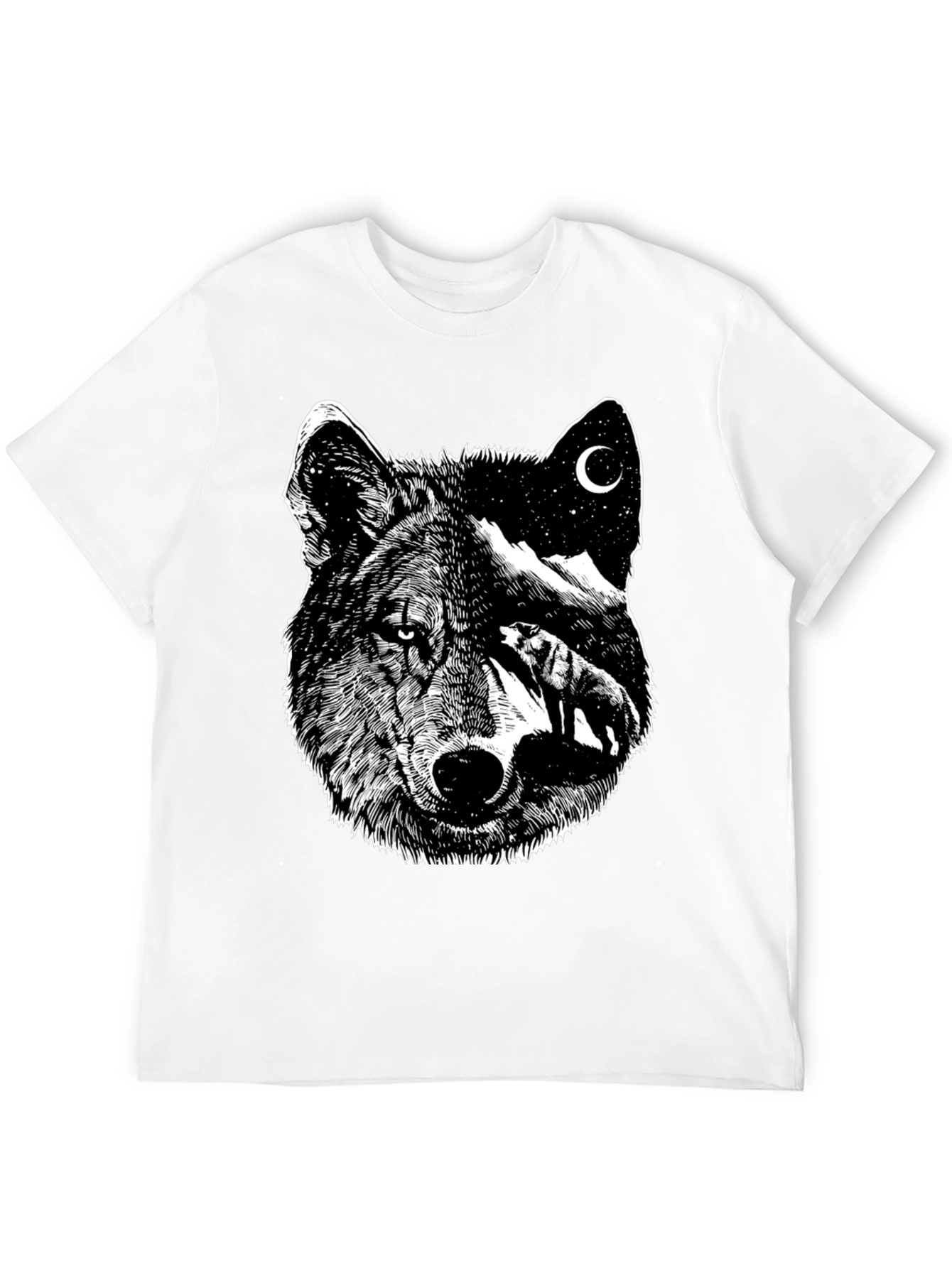 Black Wolf Moon Graphic Tee - Black view 12
