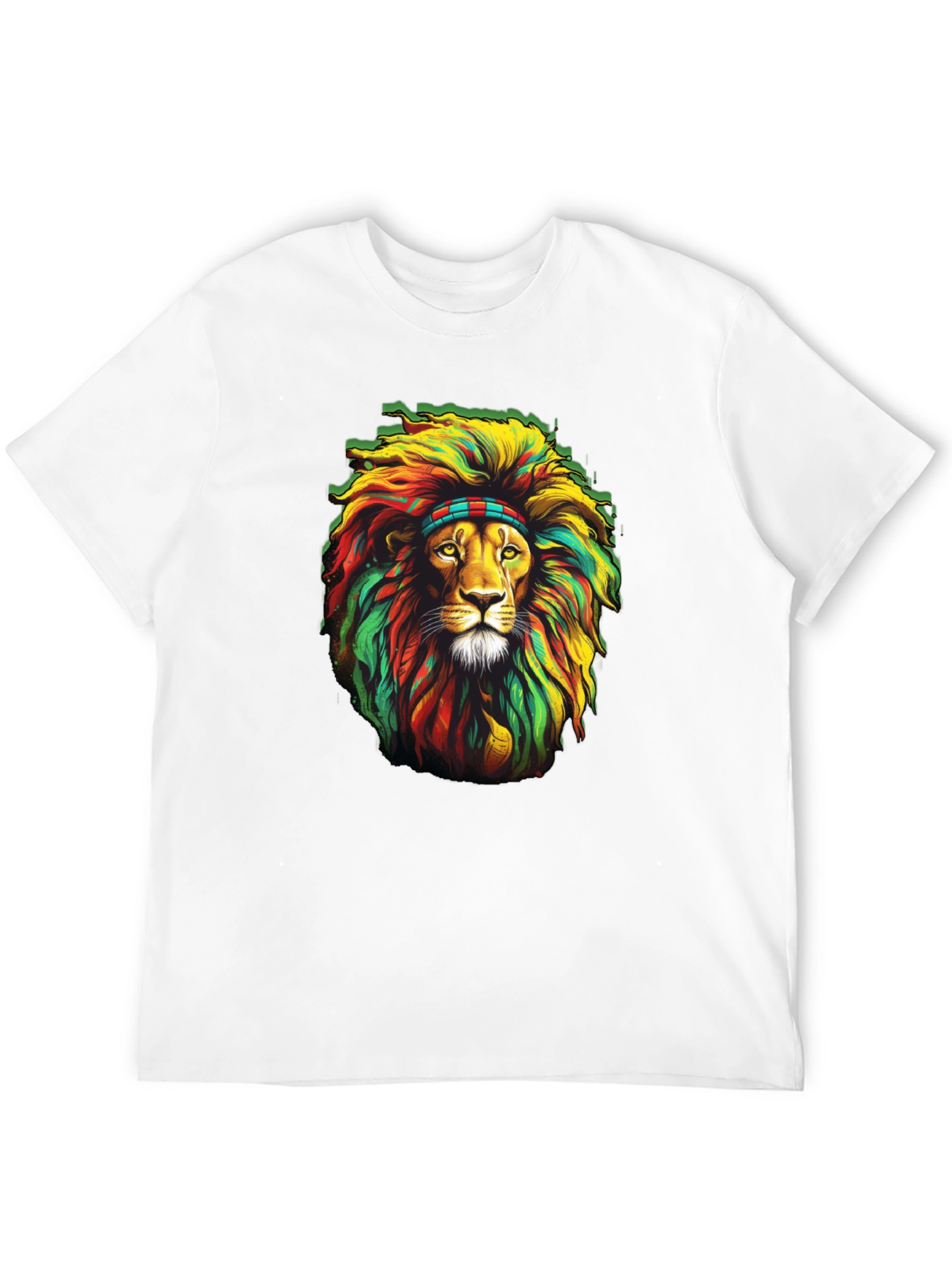 Black Rasta Lion Graphic T-Shirt - Black view 12