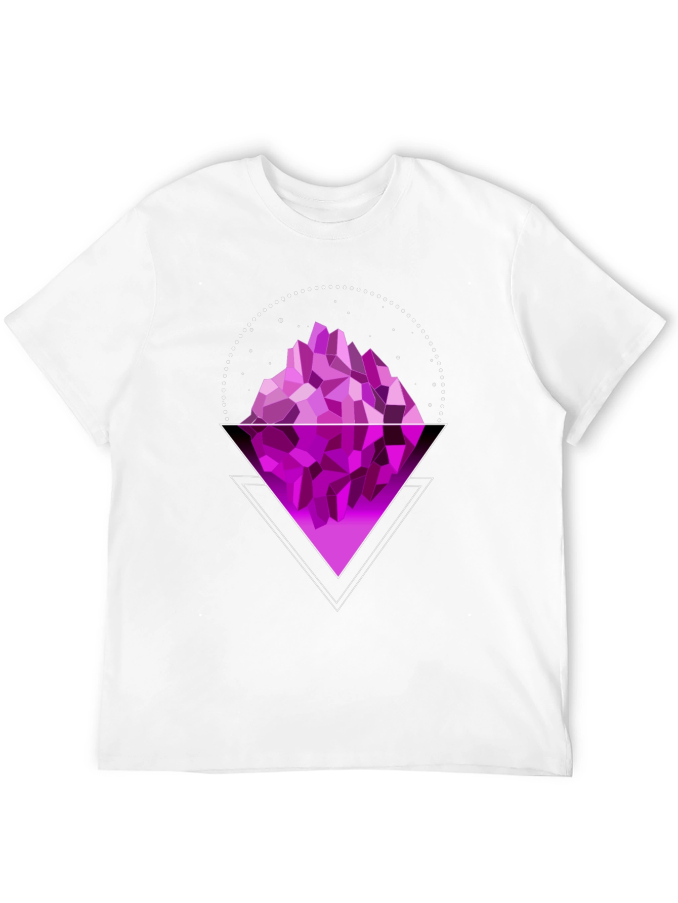 Black Geometric Purple Mountain Graphic T-Shirt view 12