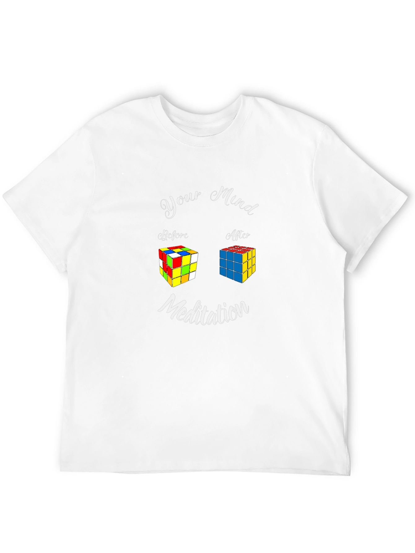 Black Mind Meditation Rubik's Cube Black T-Shirt view 12