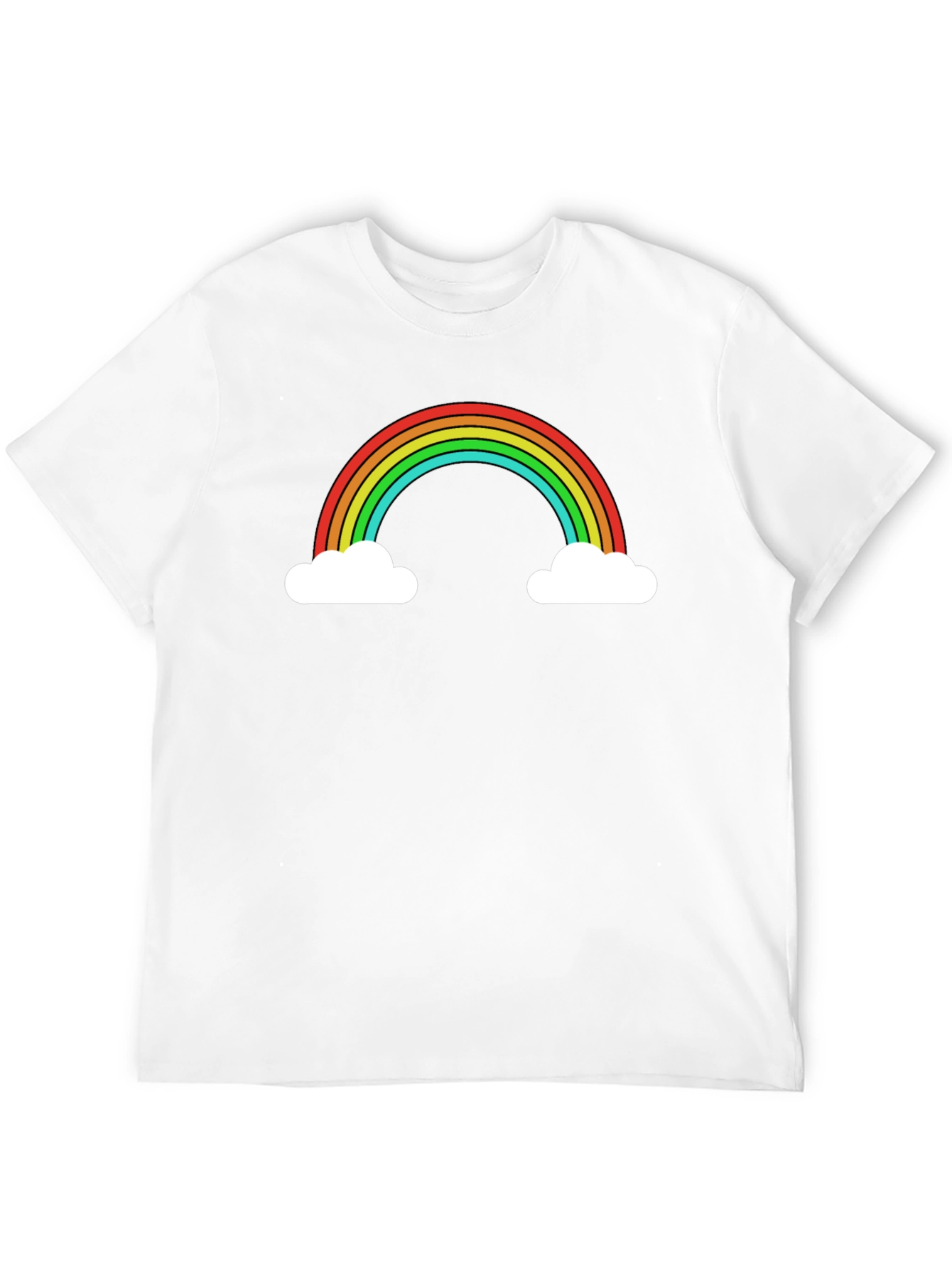 Black Rainbow Cloud Graphic Tee - Black Casual T-Shirt view 12