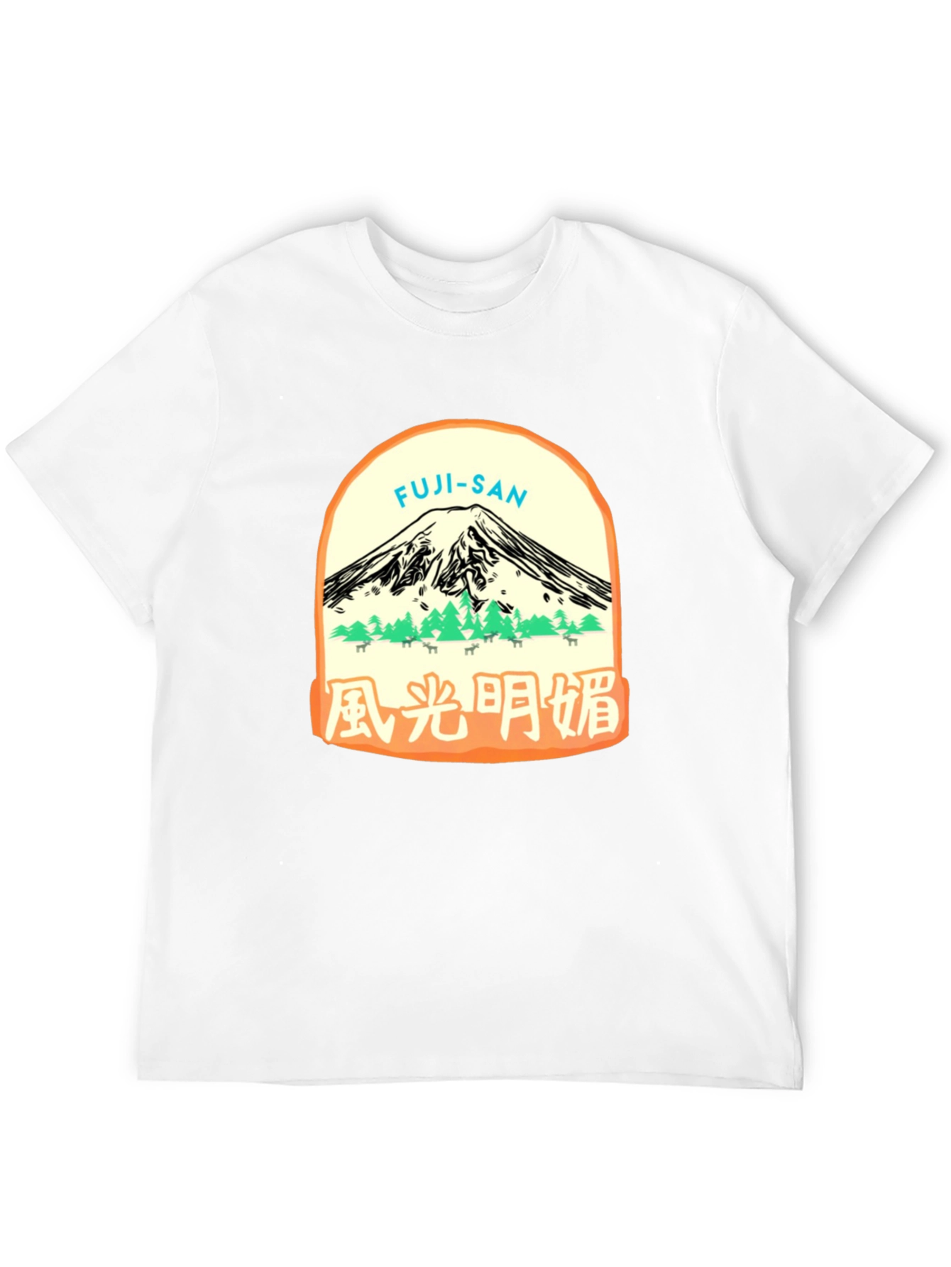 Black Fuji-San Graphic Tee - Black Cotton T-Shirt view 12