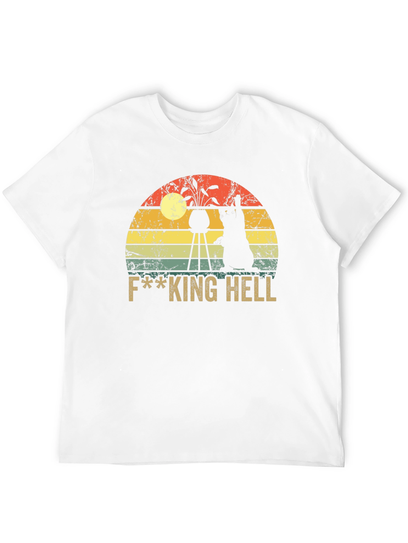 Black F***ing Hell Cat Graphic T-Shirt view 12