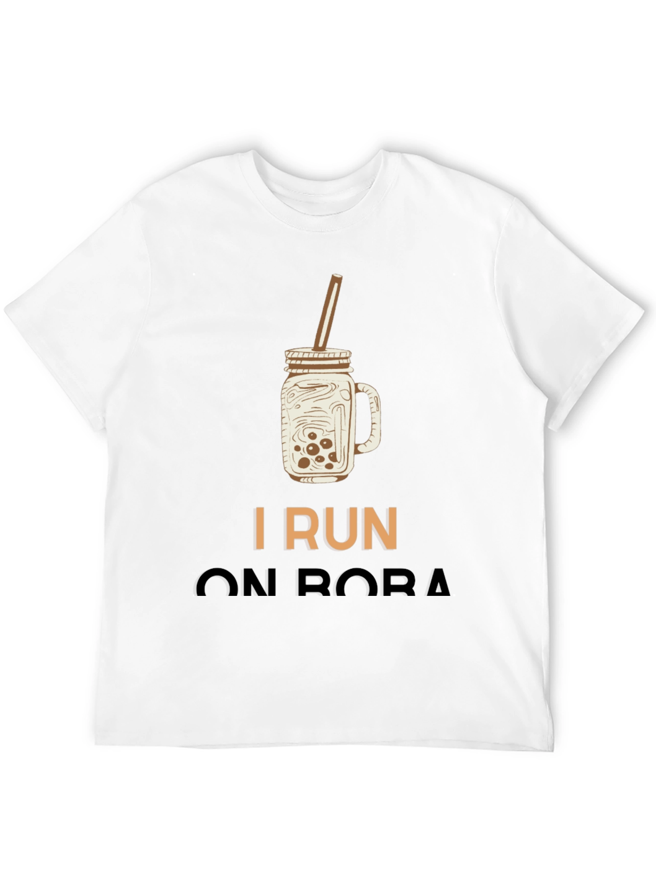 Black I Run On Boba T-Shirt view 12