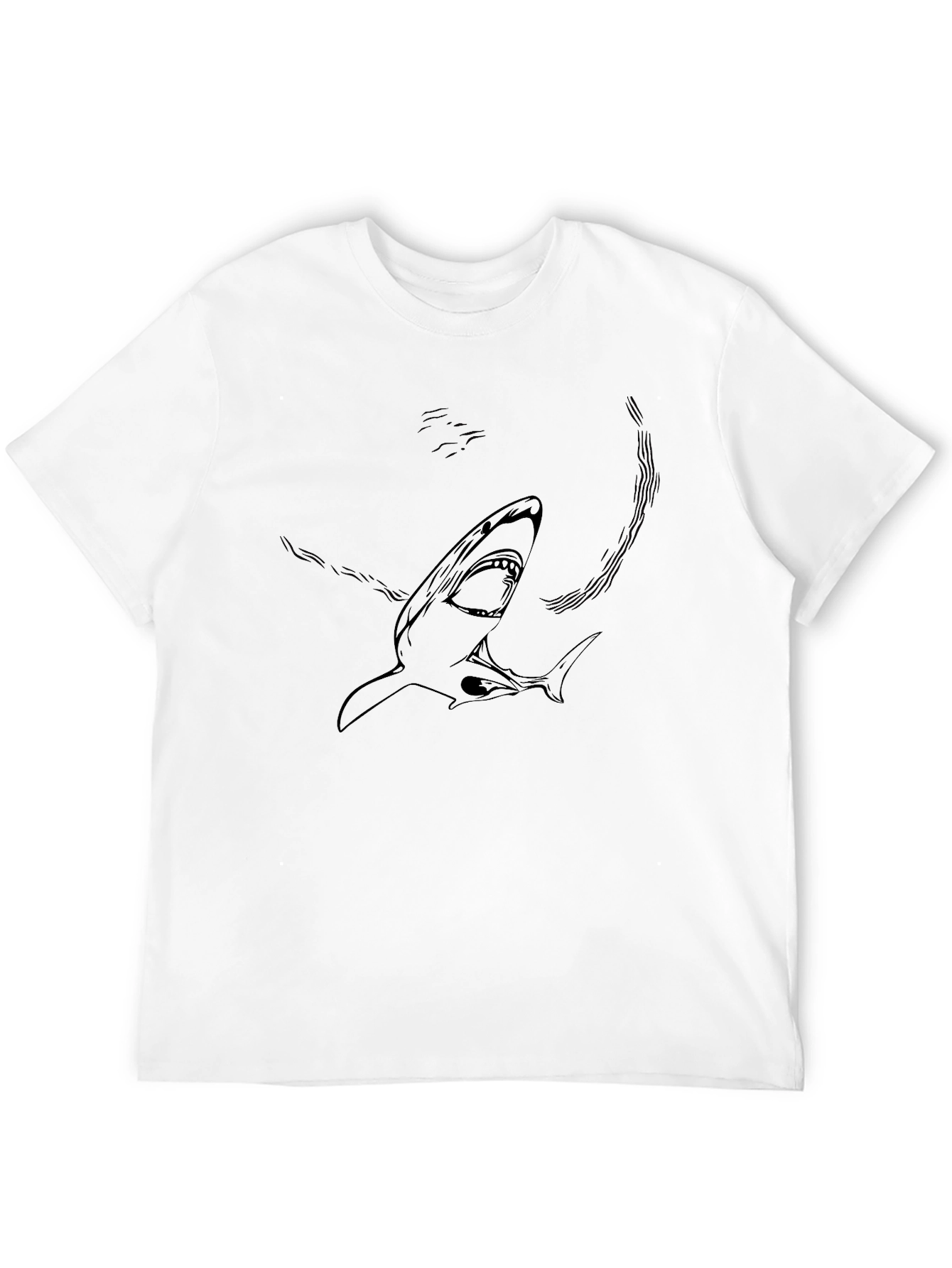 Black Shark Graphic Print Black T-Shirt view 12