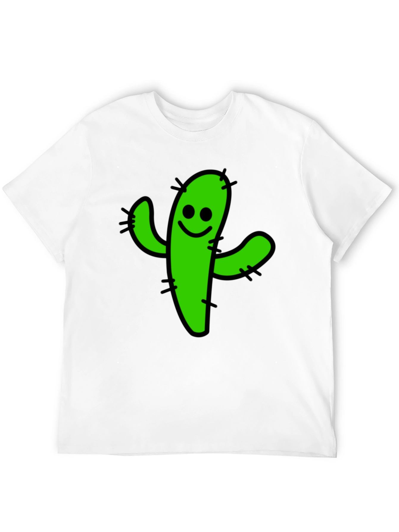 Black Funny Cactus Graphic T-Shirt - Black Cotton Tee view 12