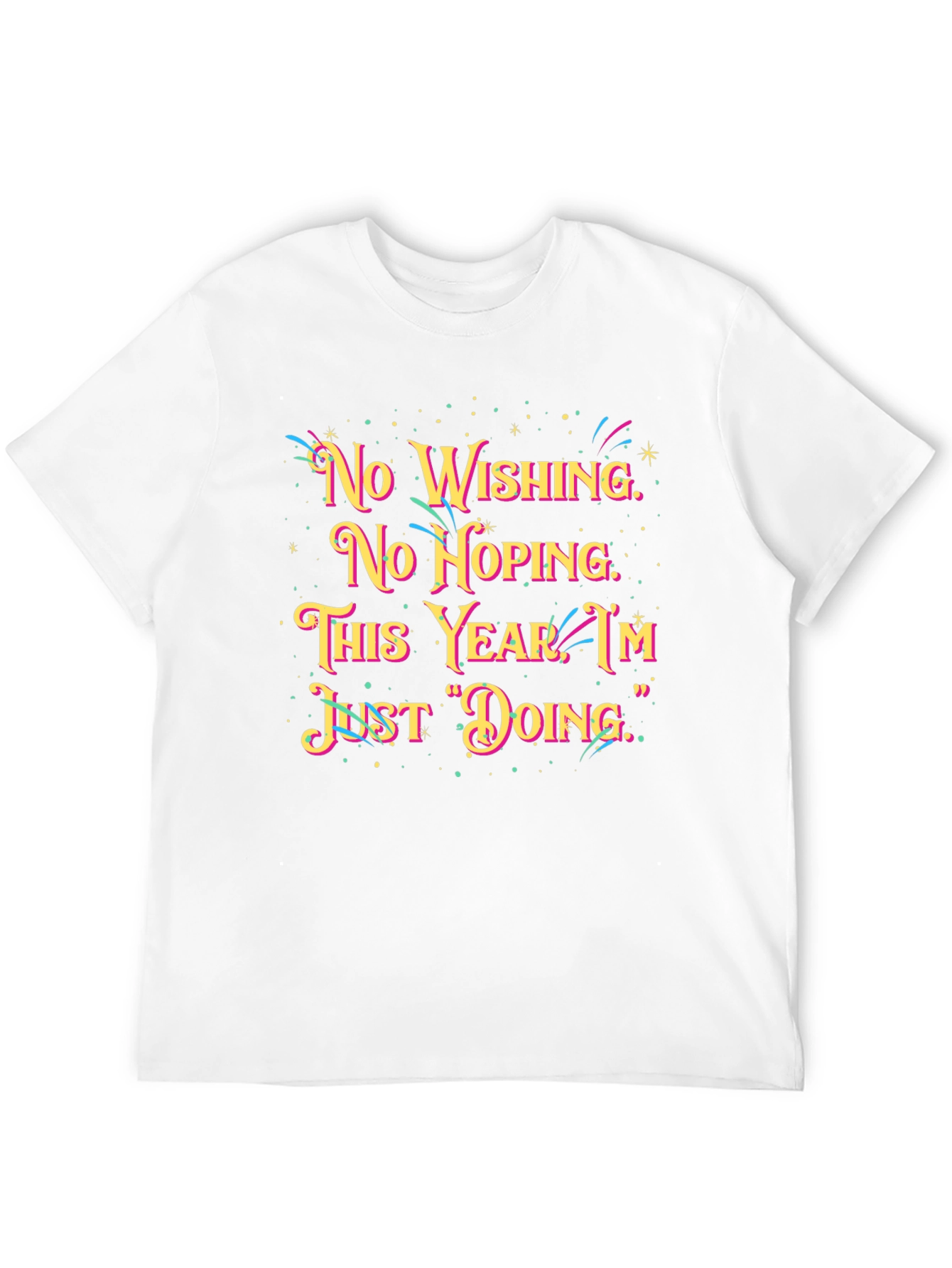 Black No Wishing Just Doing Graphic Tee view 12