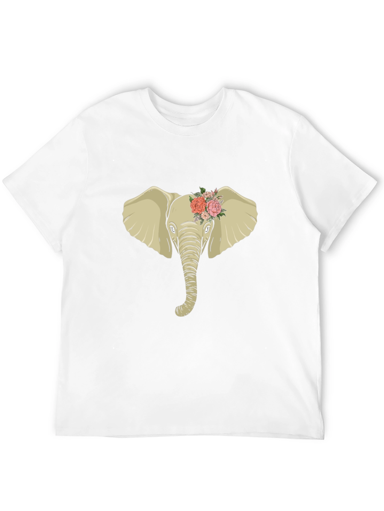 Black Elephant with Flowers Graphic Tee view 12