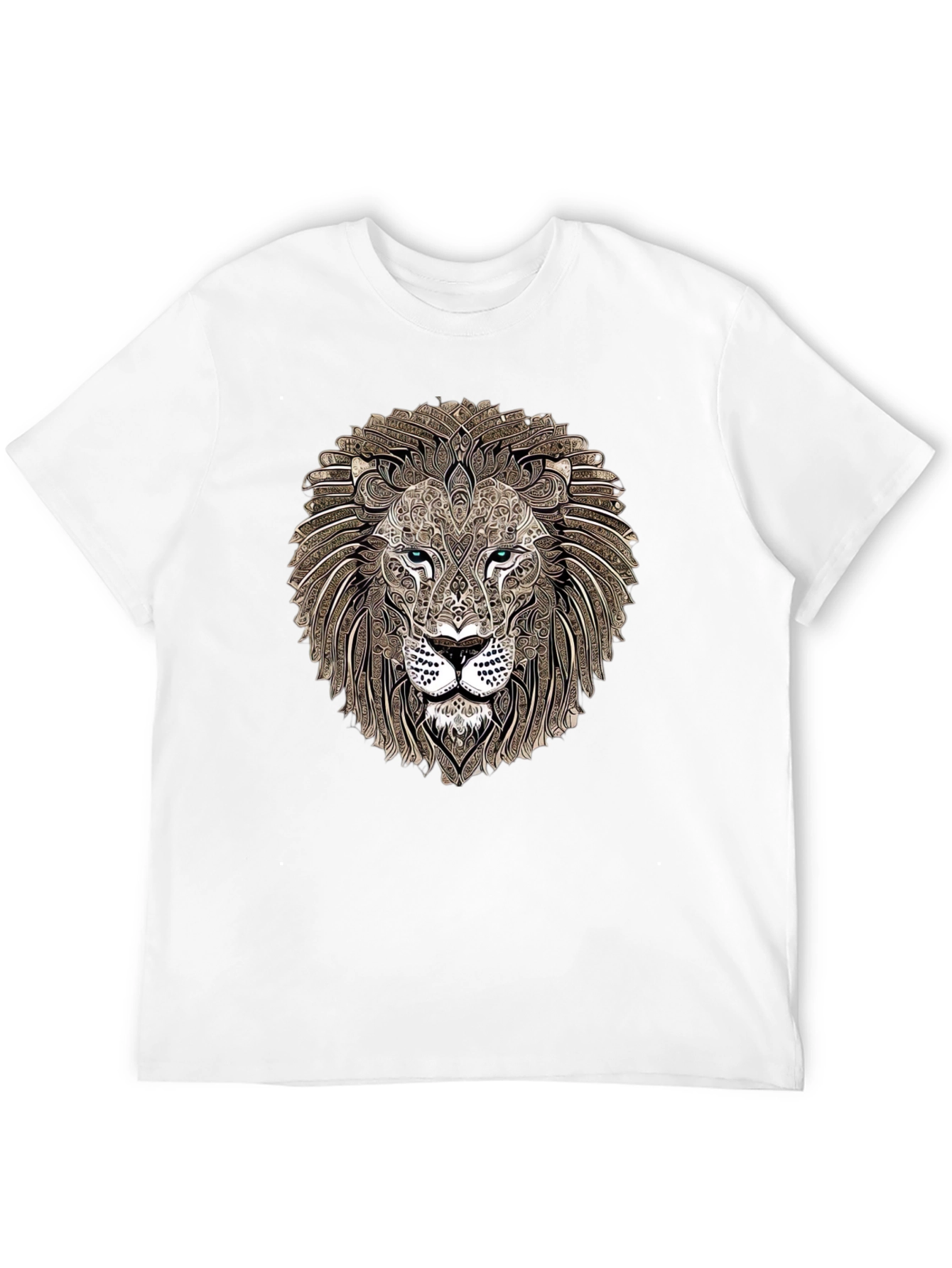 Black Lion Head Graphic Print T-Shirt view 12