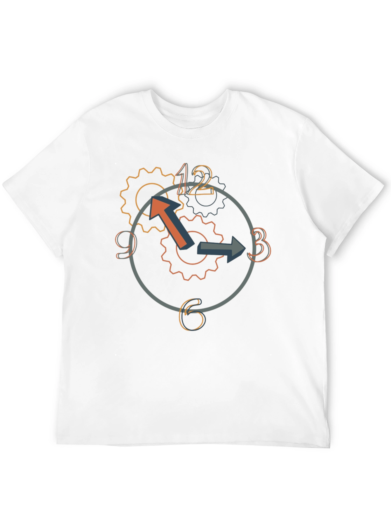 Black Time Traveler T-Shirt: Clock Gears Design view 12