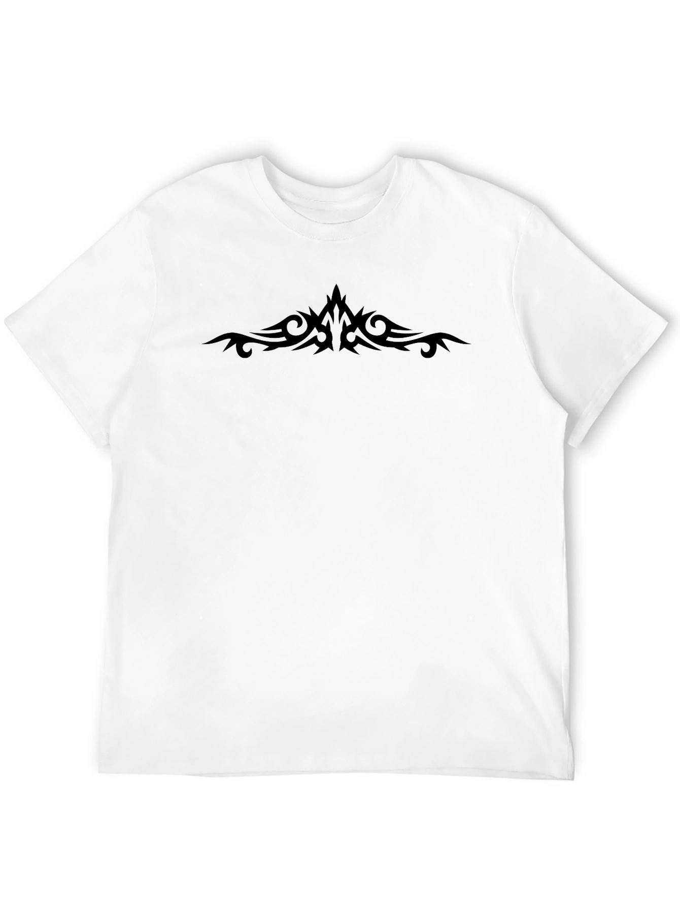 Black Men's Black Graphic Tee - Tribal Design view 12