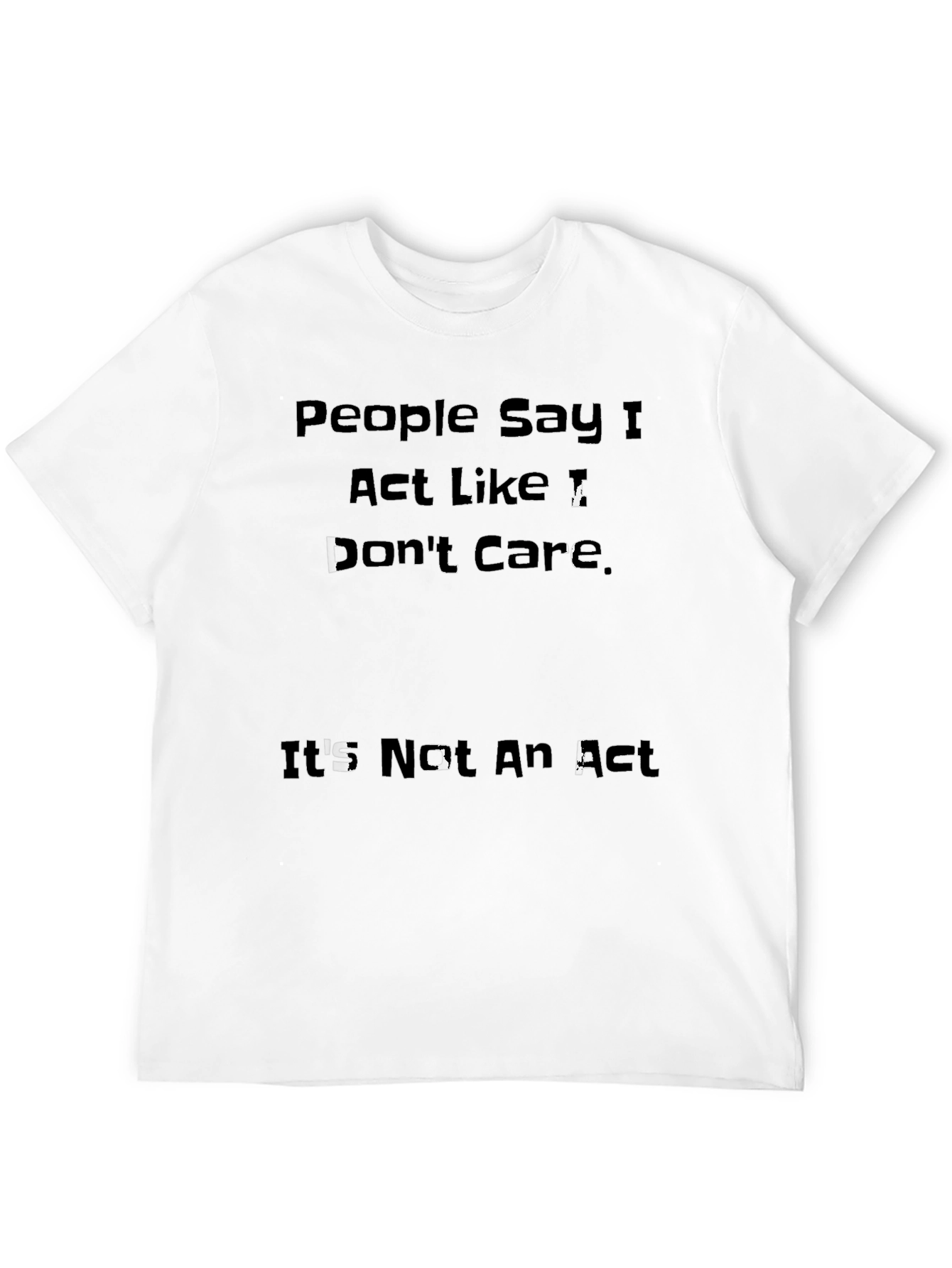 Black Funny Sarcastic Men's Black T-Shirt - I Don't Care view 12