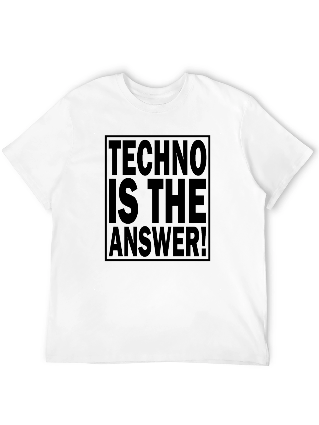 Black Techno is the Answer Black Graphic T-Shirt view 12