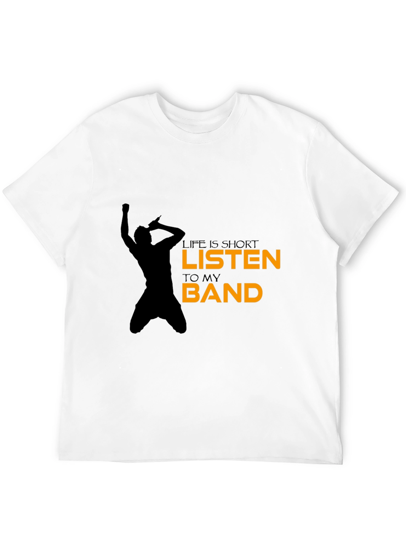 Black Life Is Short Listen to My Band Black T-Shirt view 12