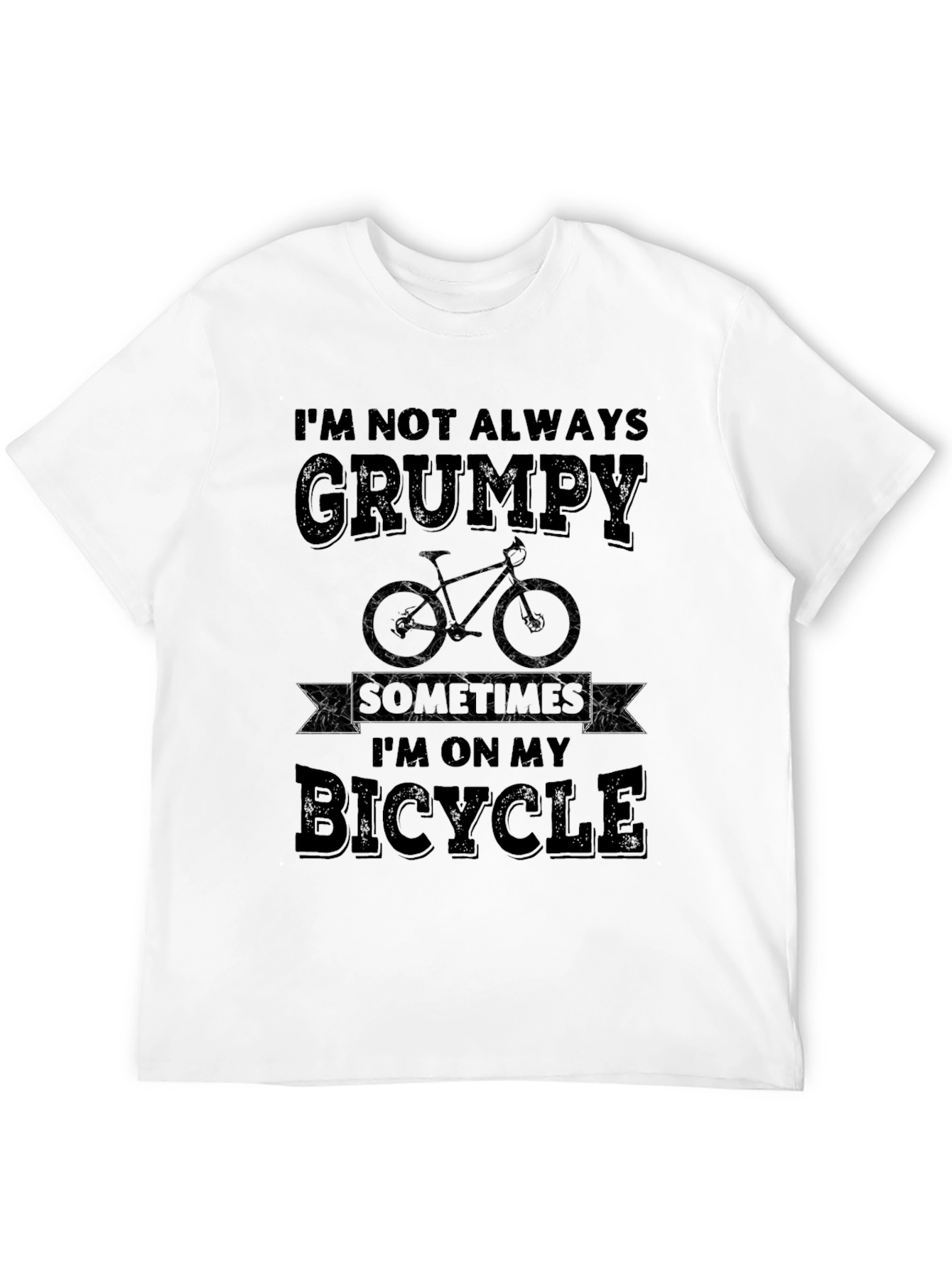 Black Grumpy Bicycle T-Shirt - Funny Cyclist Tee view 12