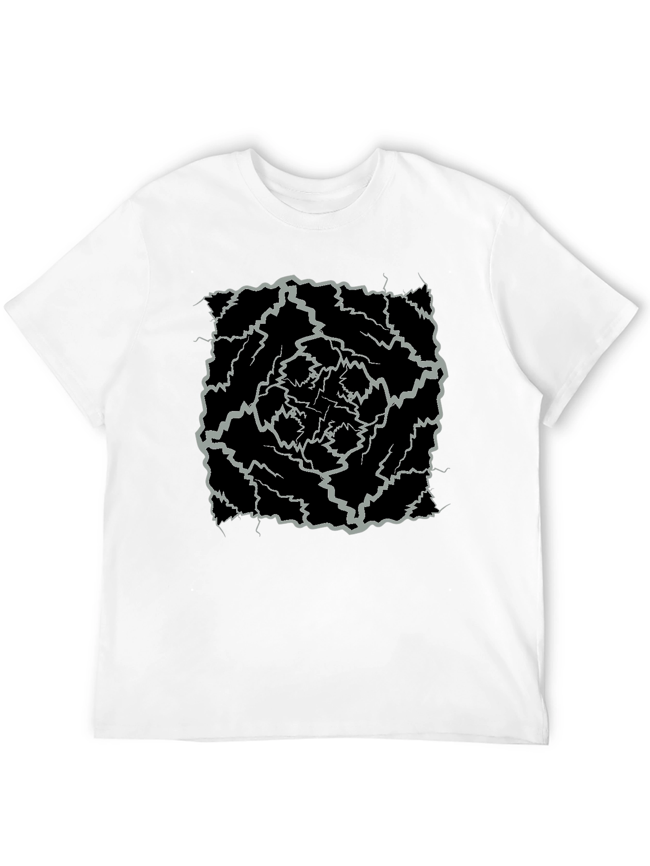 Black Abstract Lightning Bolt Graphic Black Tee view 12