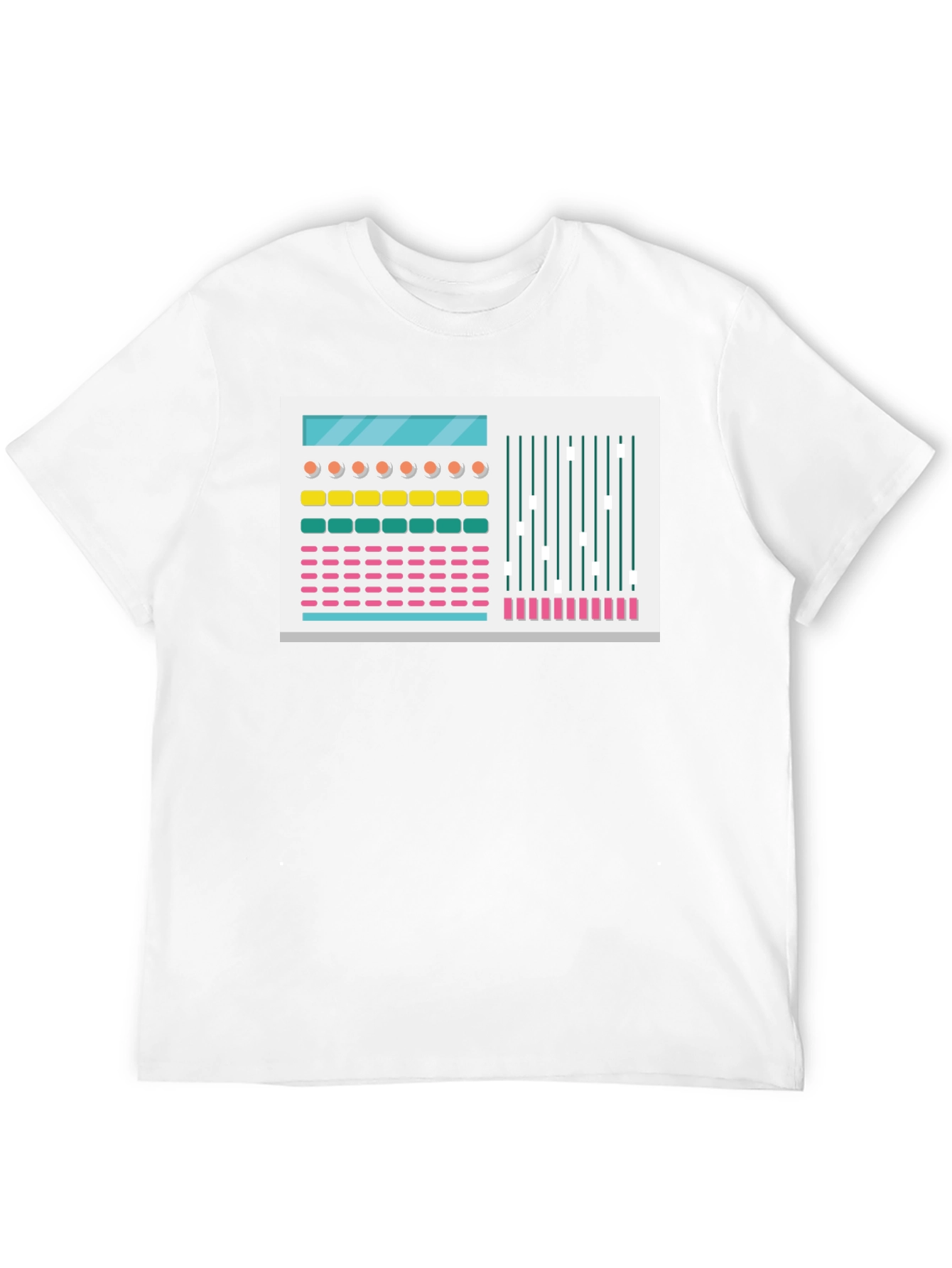 Black Synthesizer Graphic Tee - Retro Electronic Music Shirt view 12