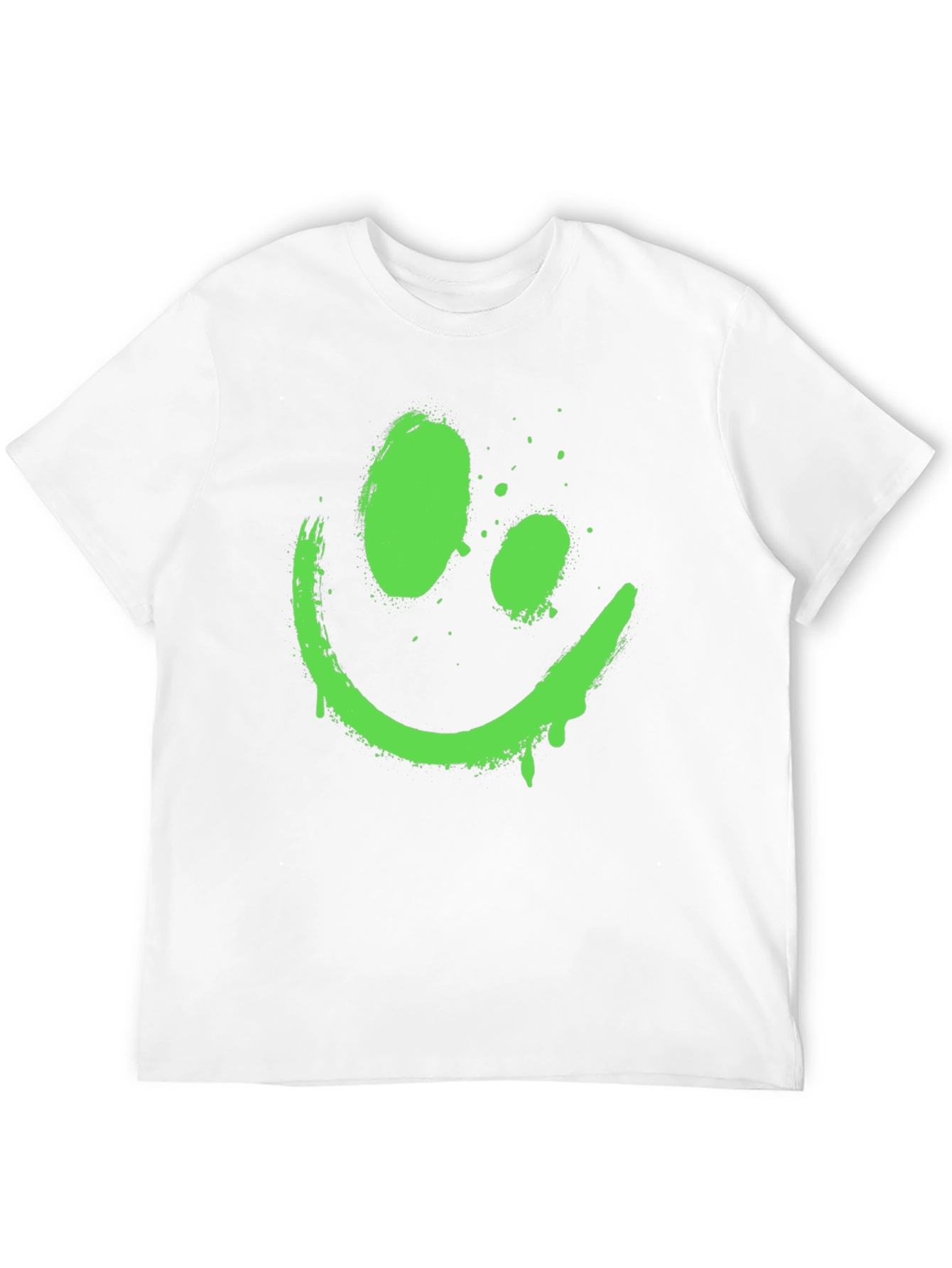 Black Neon Green Smiley Face Graphic Black T-Shirt view 12