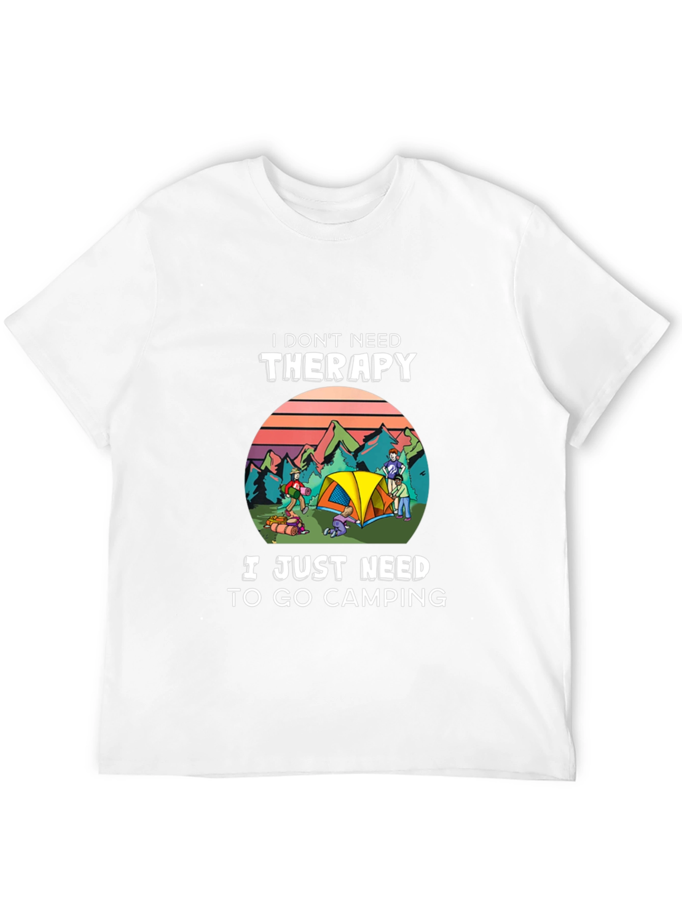 Black Camping Therapy T-Shirt - Nature Lover Tee view 12