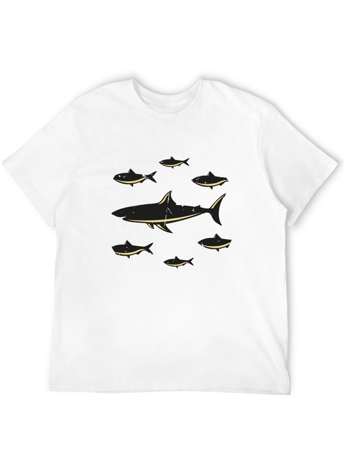 Black Shark Graphic Tee - Black Cotton T-Shirt view 12