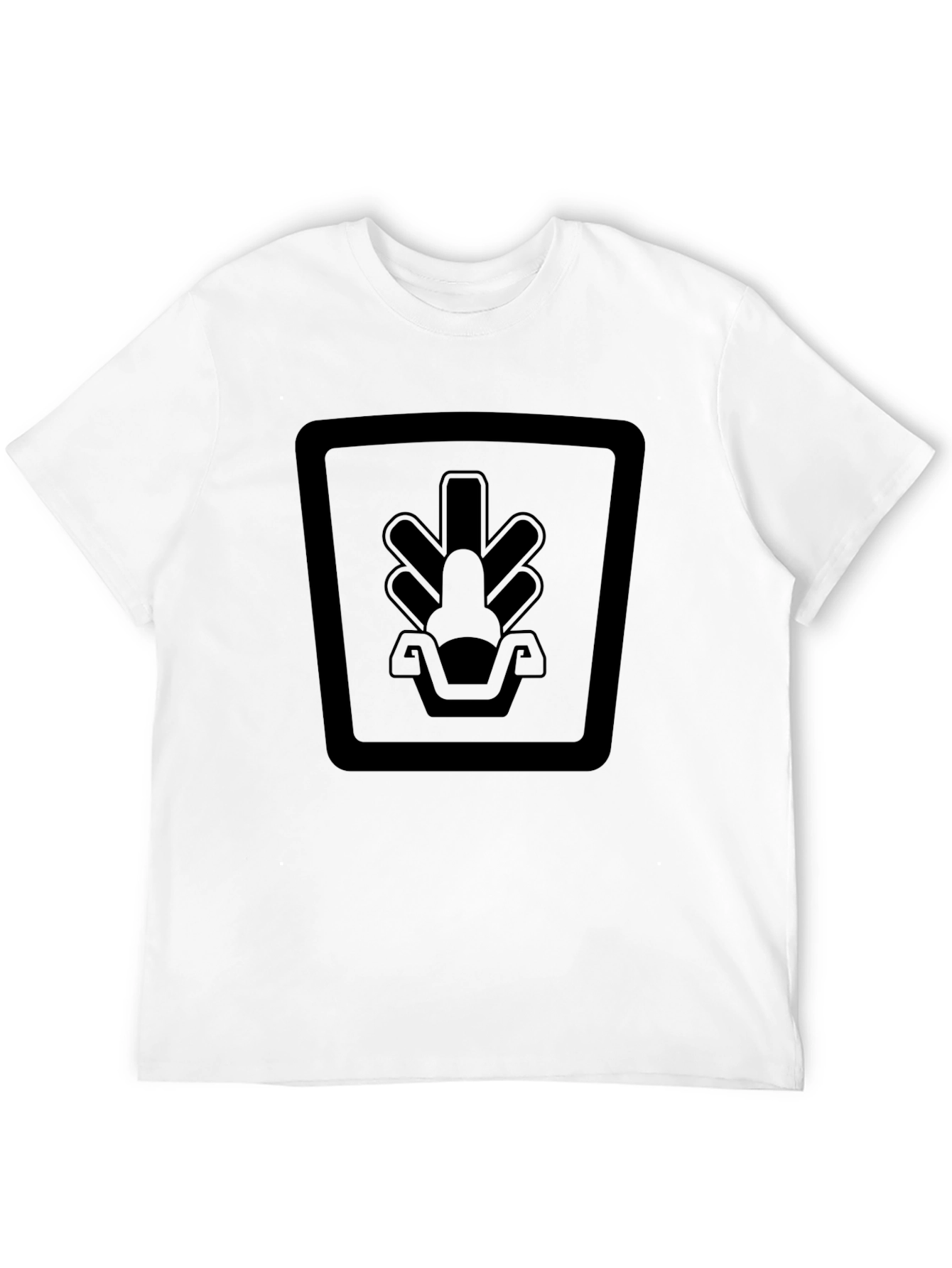 Black Modern Graphic Tee - Black Square Design view 12