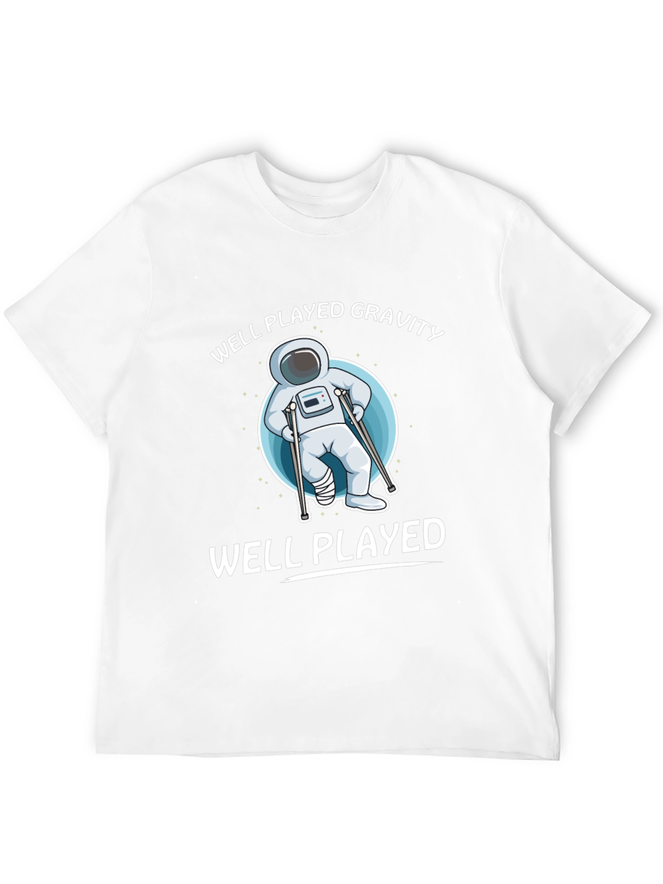 Black Well Played Gravity T-Shirt - Astronaut Humor Tee view 12