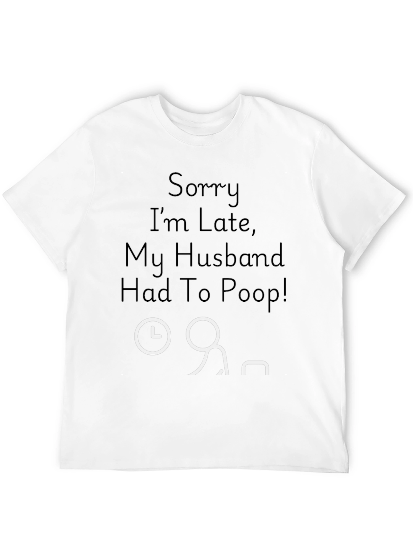Black Funny "Husband Poop" Graphic Tee view 12