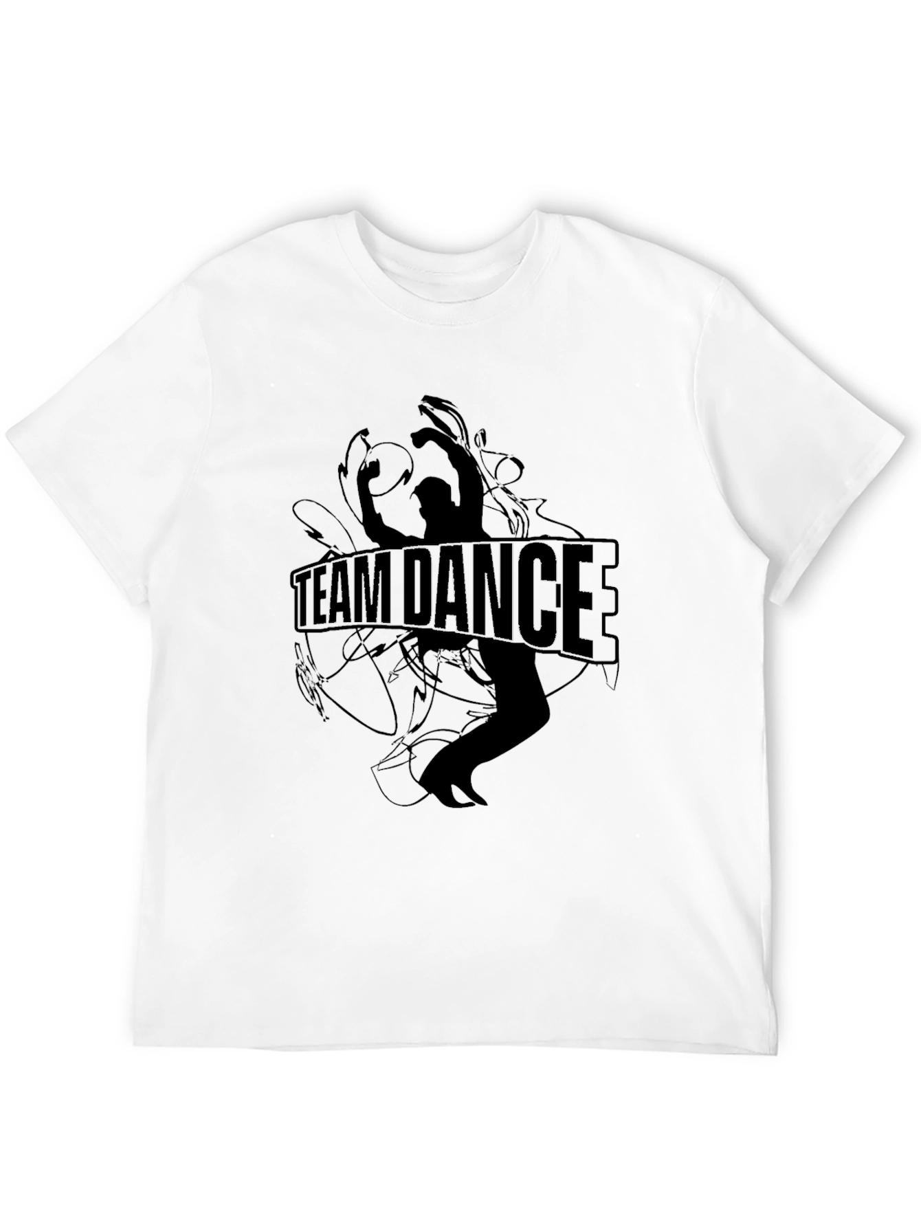 Black Team Dance Graphic Tee - Black Unisex T-Shirt view 12