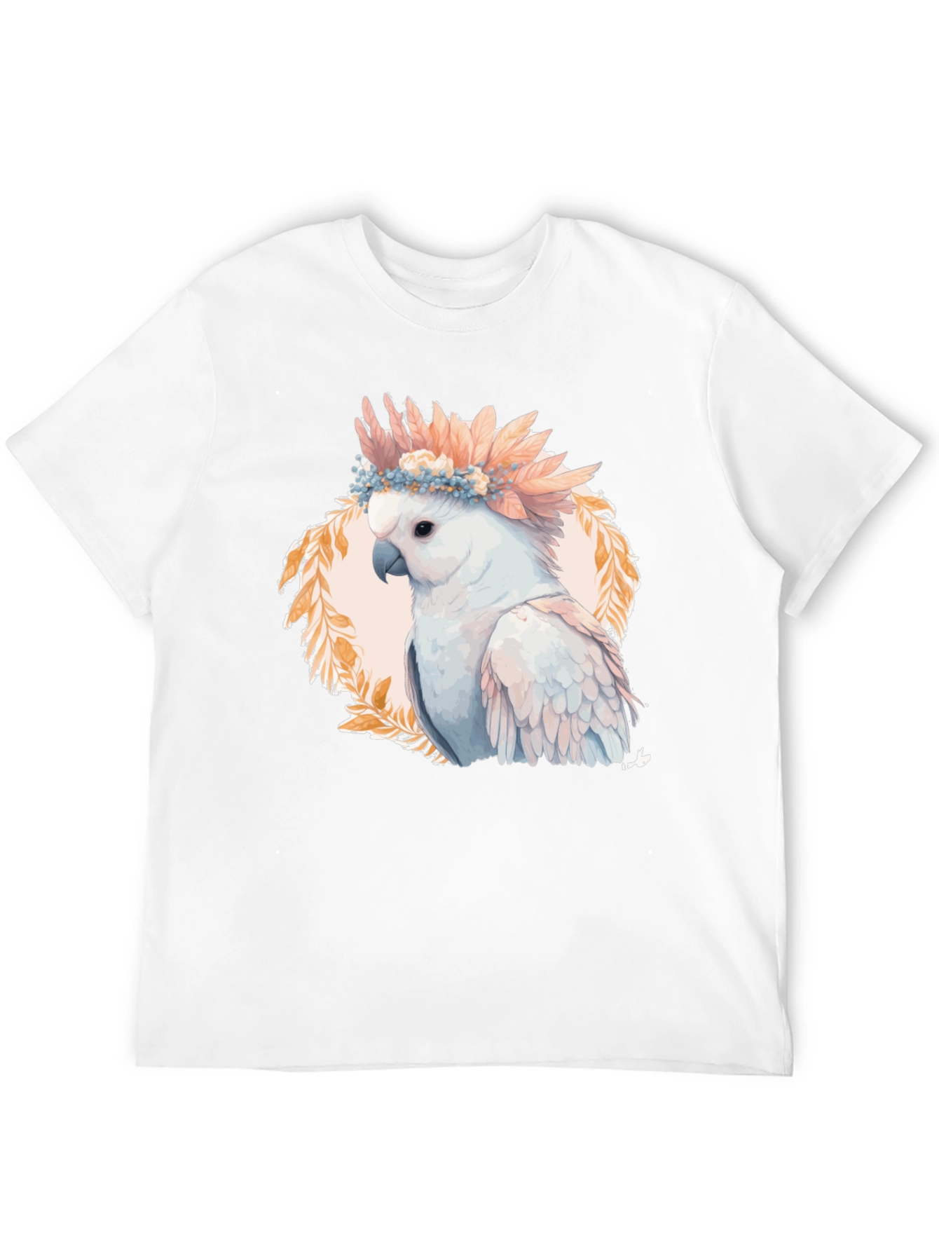 Black Cockatoo Flower Crown Graphic Tee view 12