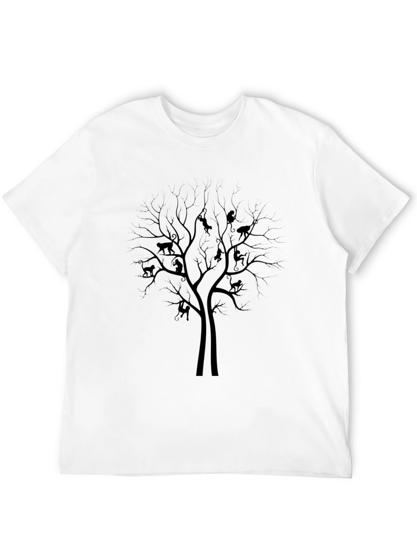 Black Monkey Tree Graphic Tee - Nature Inspired Men's T-Shirt view 12