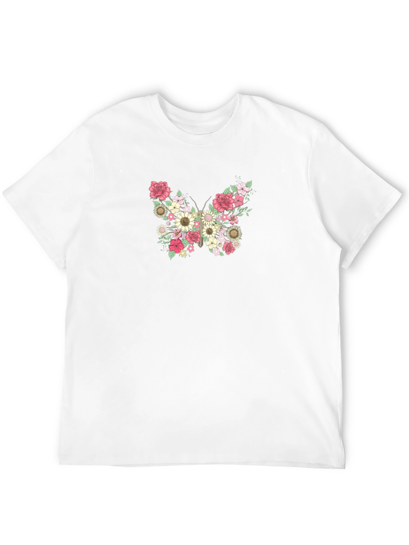 Black Floral Butterfly Graphic Tee - Stylish Black T-Shirt view 12
