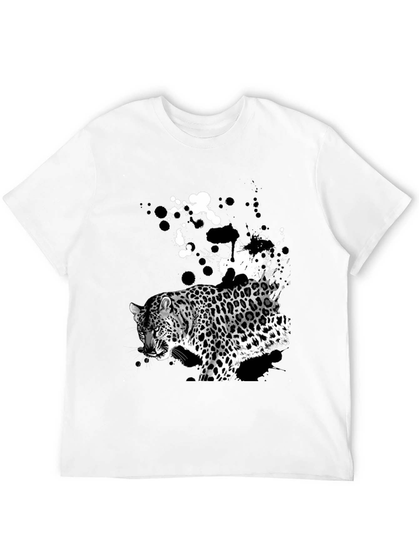 Black Leopard Print Graphic Tee view 12
