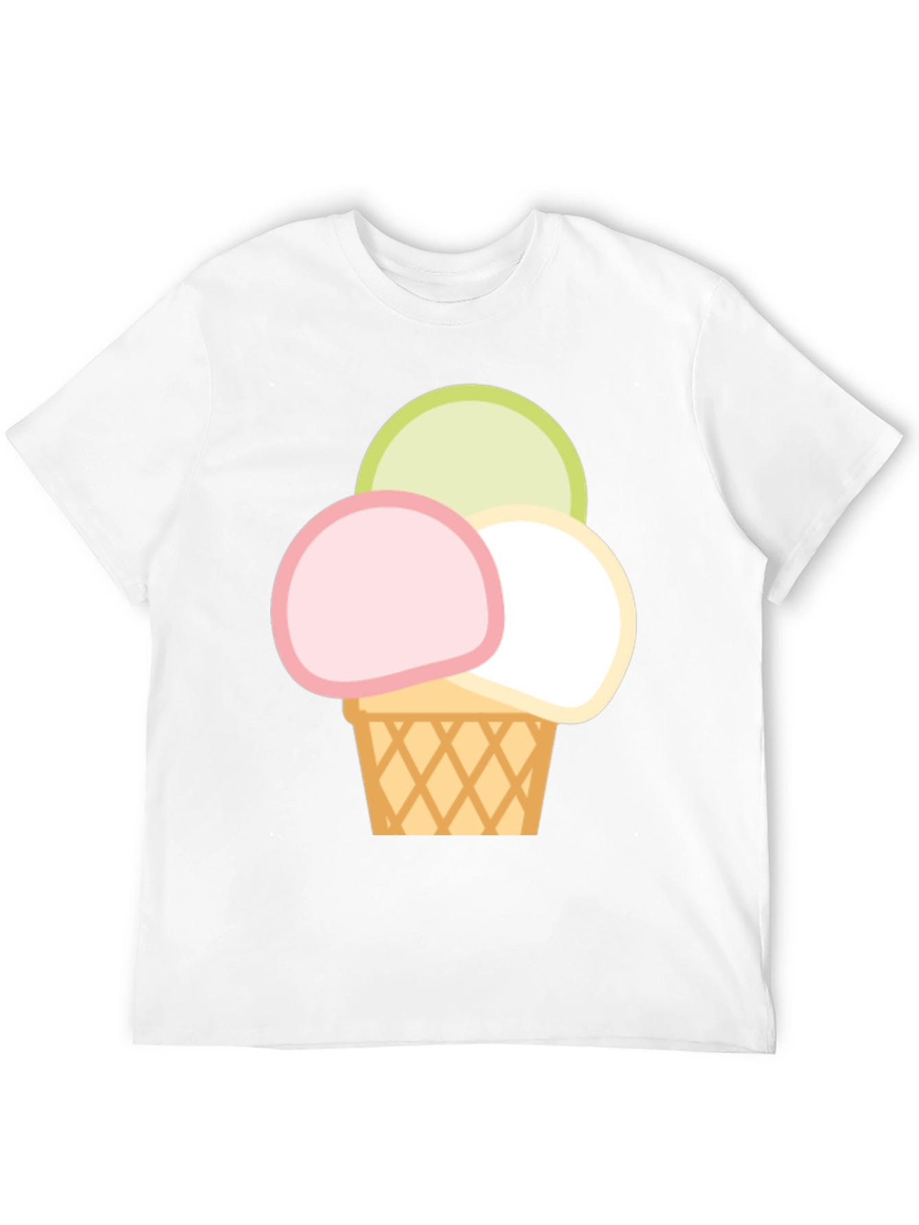 Black Ice Cream Scoop Graphic Tee - Casual Cotton T-Shirt view 12