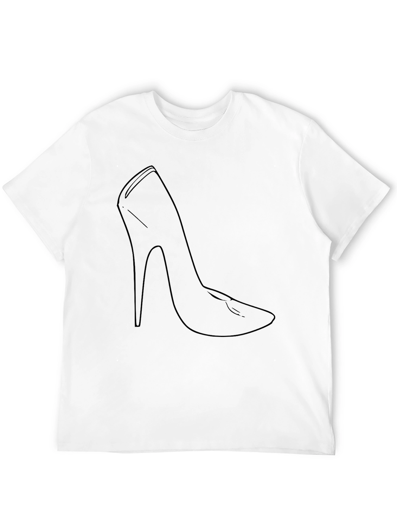 Black High Heel Outline Black T-Shirt view 12