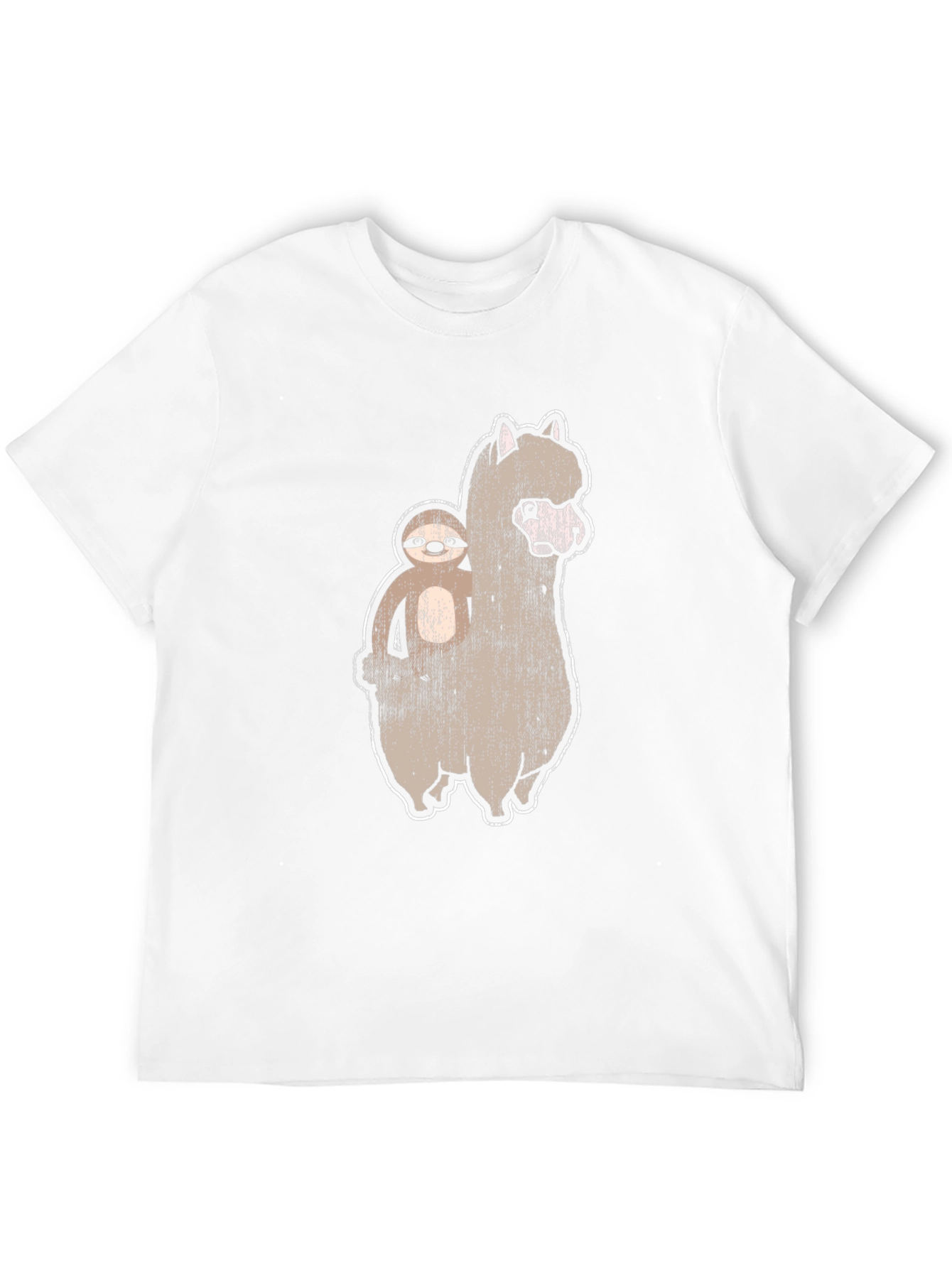 Black Sloth Riding Alpaca T-Shirt Funny Graphic Tee view 12