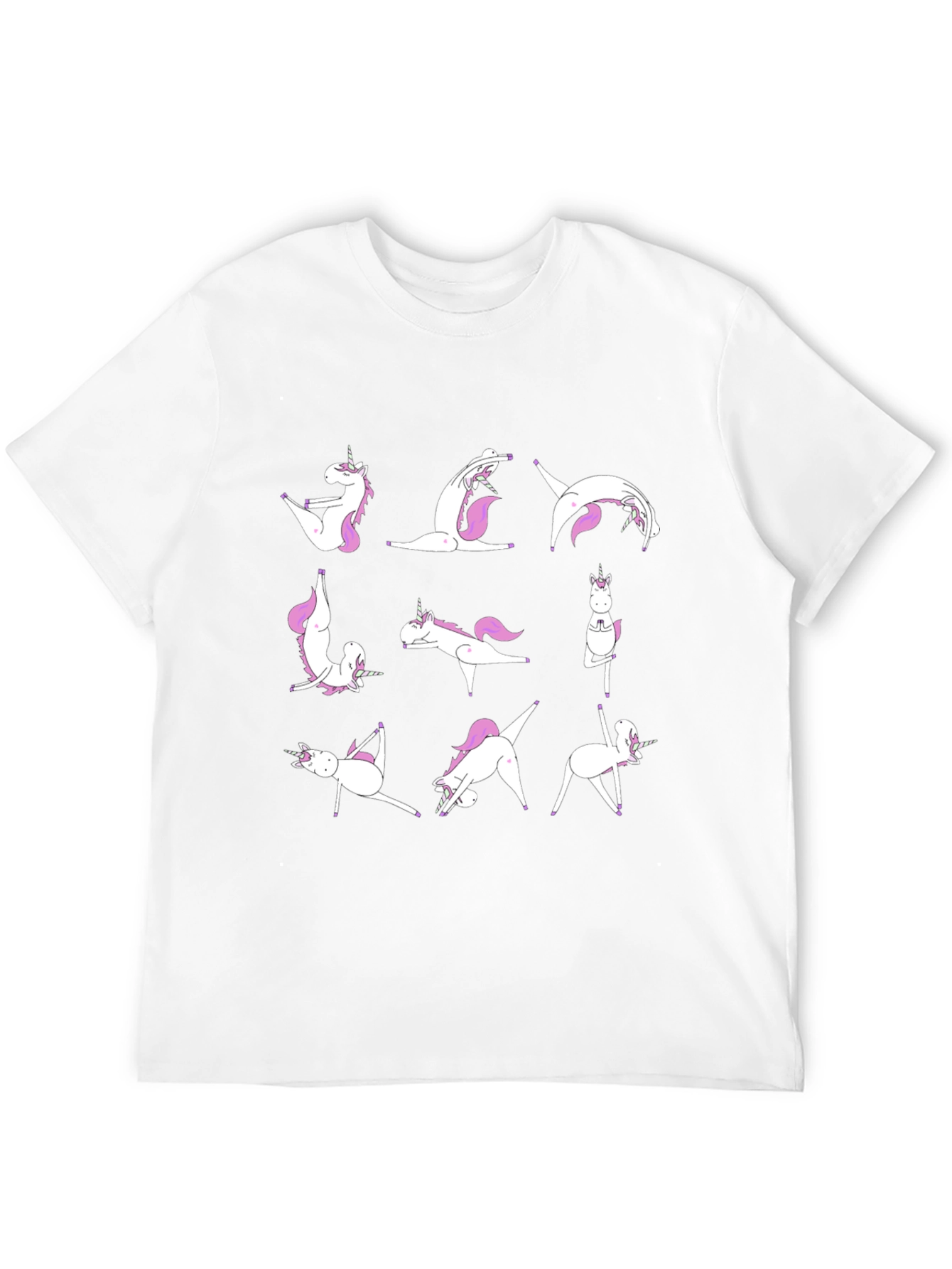 Black Unicorn Yoga Pose T-Shirt - Black Cotton Tee view 12