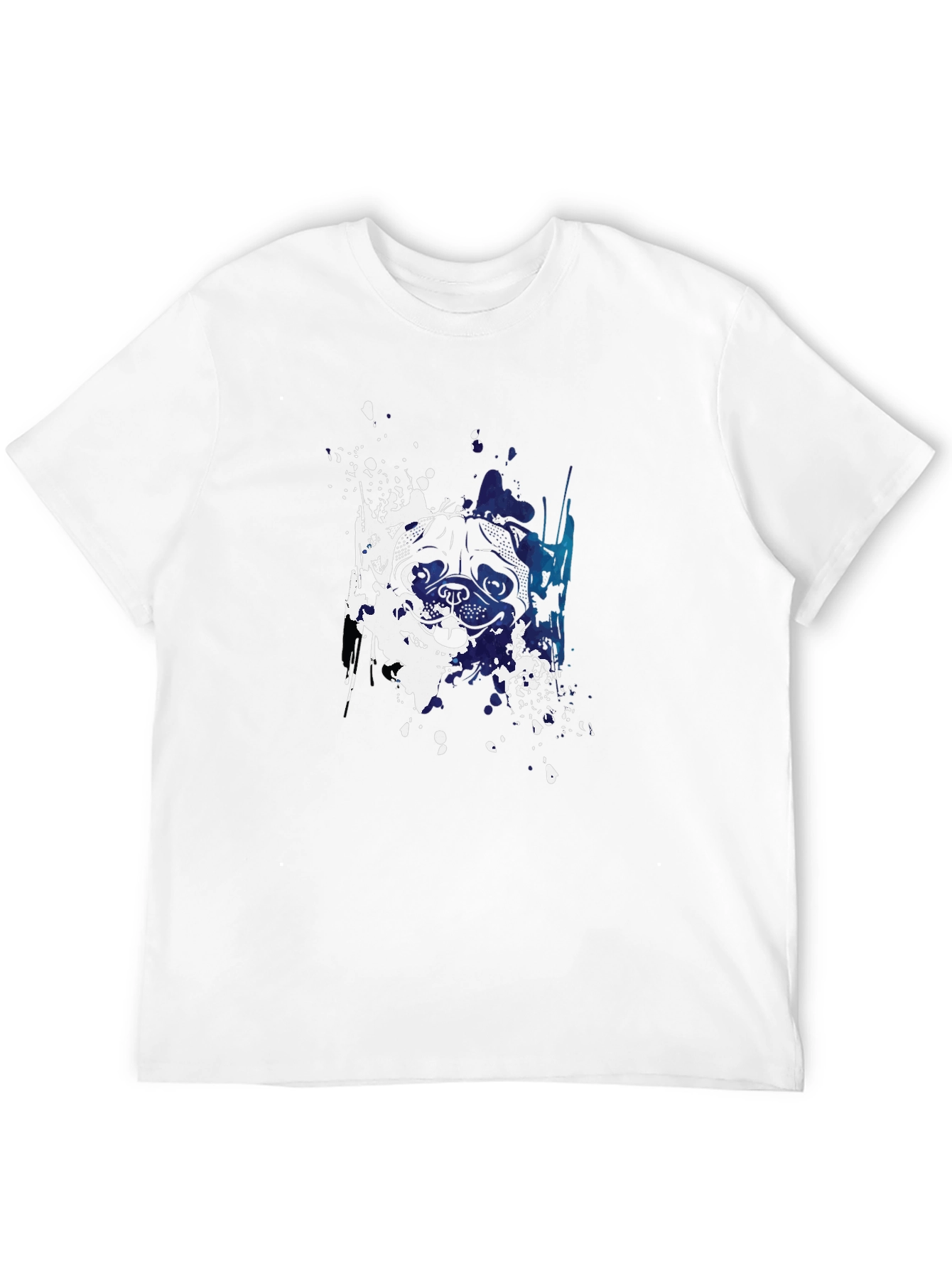 Black Dog Splatter Art Black T-Shirt view 12