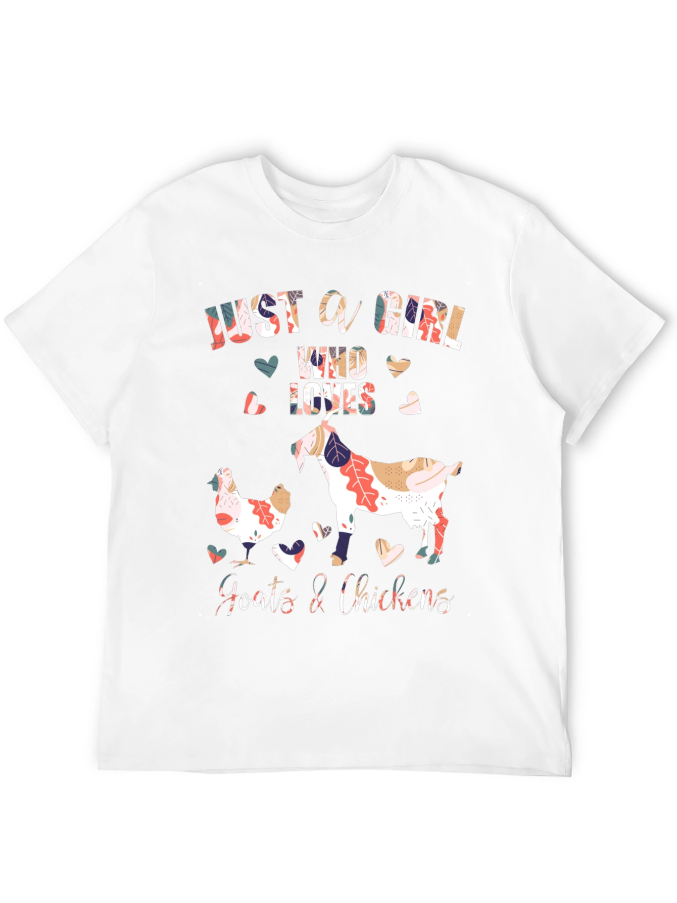 Black Just A Girl Who Loves Goats & Chickens Graphic T-Shirt view 12