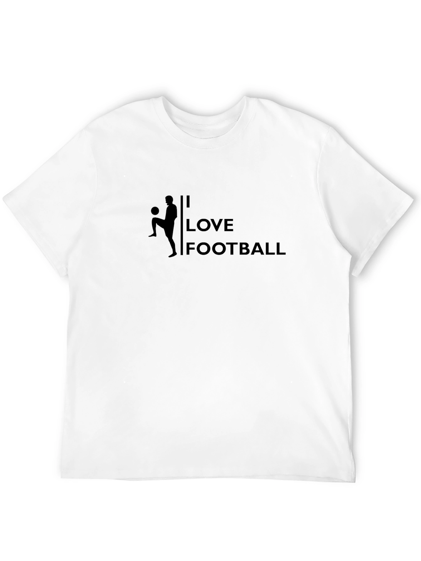 Black I Love Football Black T-Shirt view 12